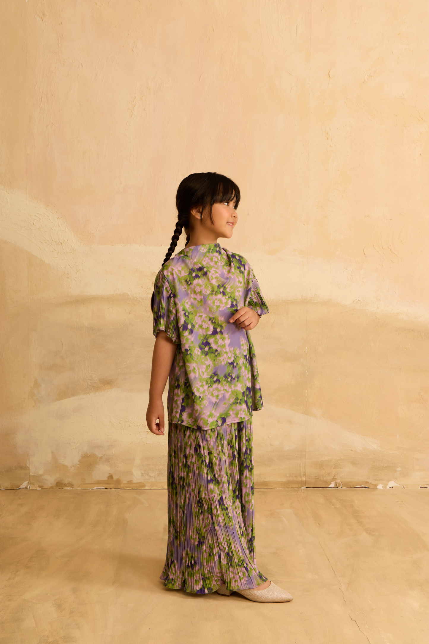 Mini Juwita Purple Draped Kurung