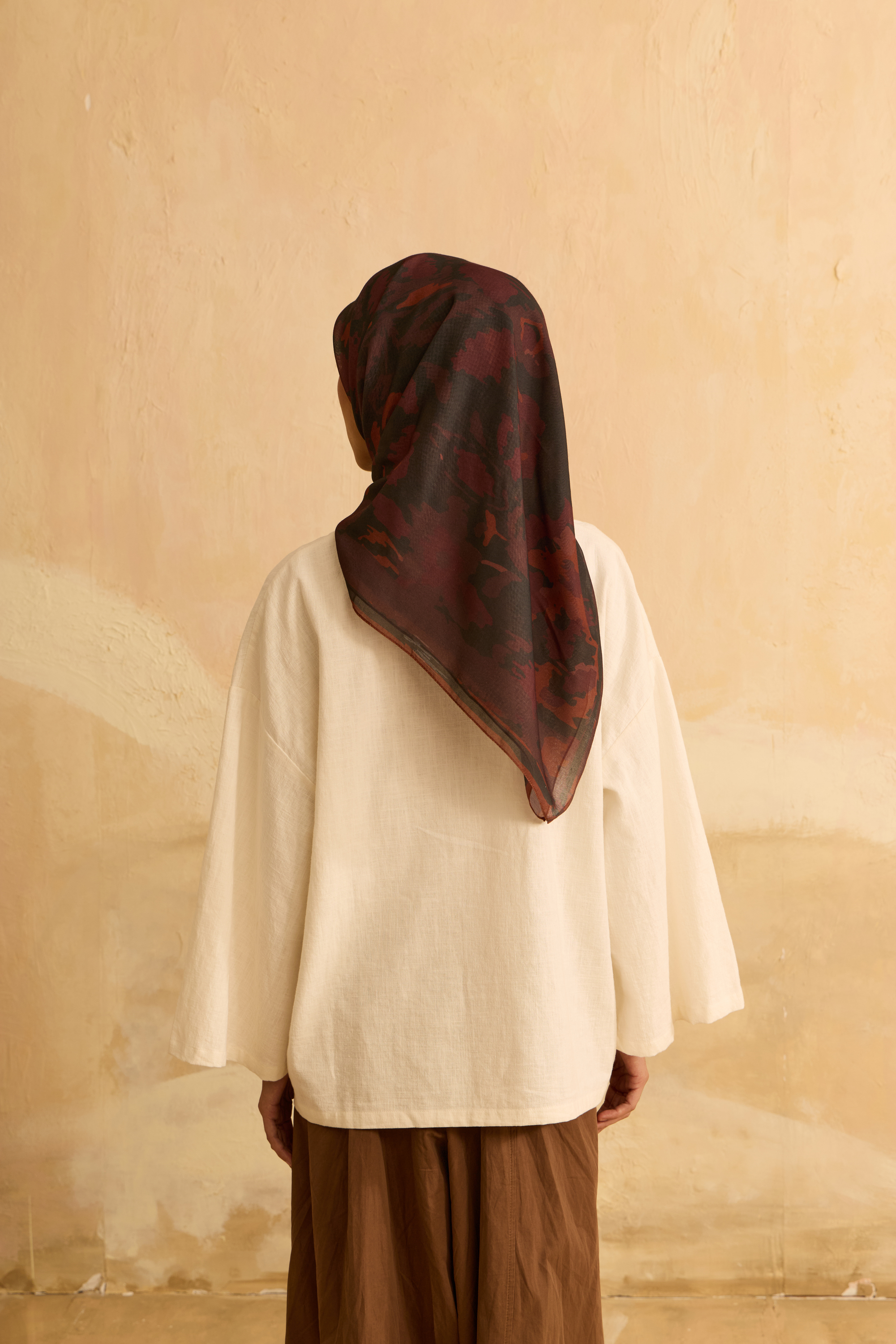 Mimpikita X Elfira Loy Frida Dark Plum Square Voile Scarf
