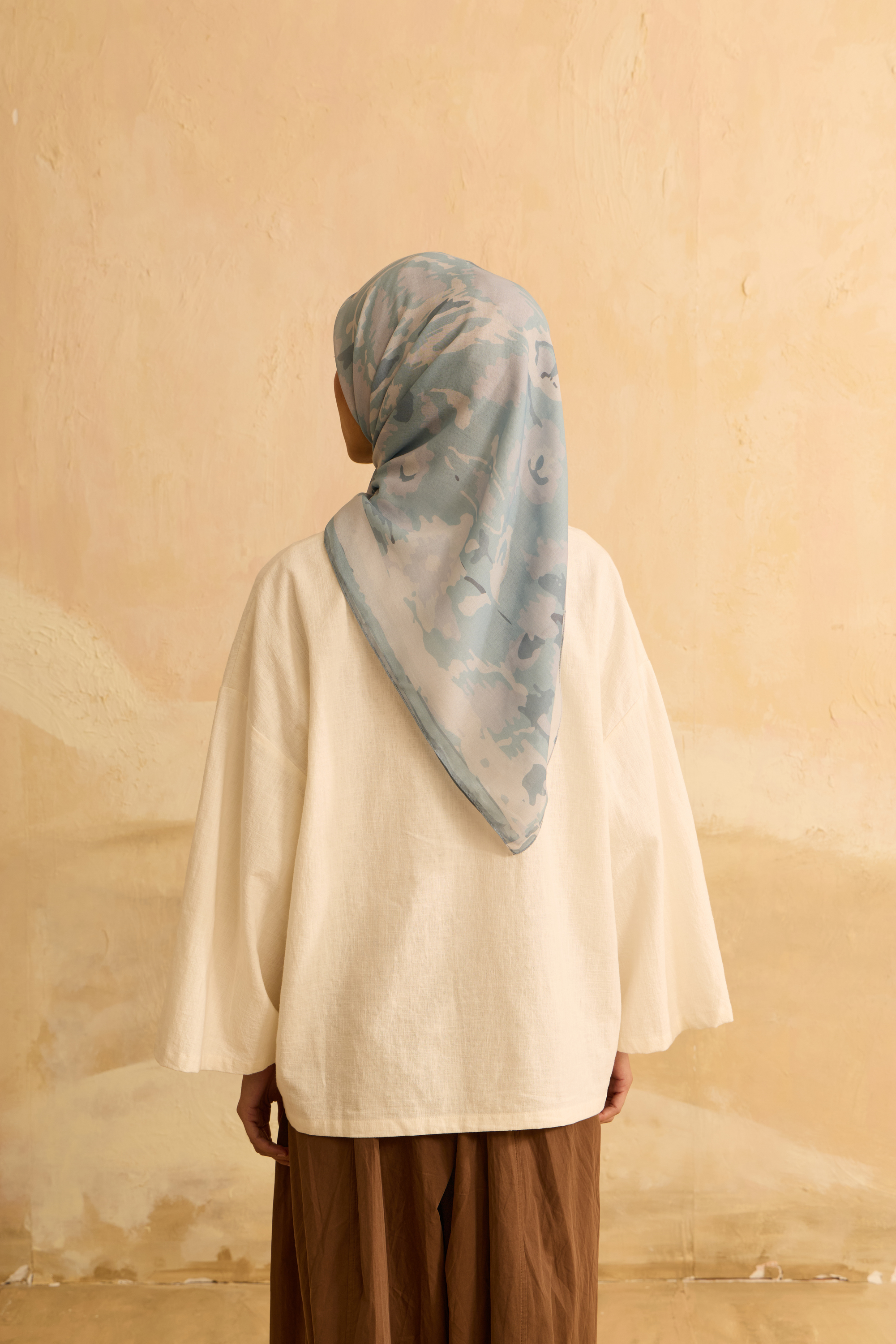 Mimpikita X Elfira Loy Frida Soft Blue Square Voile Scarf