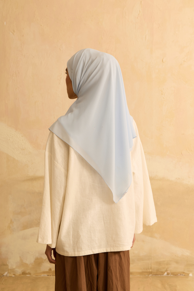 Mimpikita X Elfira Loy Alena Baby Blue Rhinestone Square Chiffon Scarf