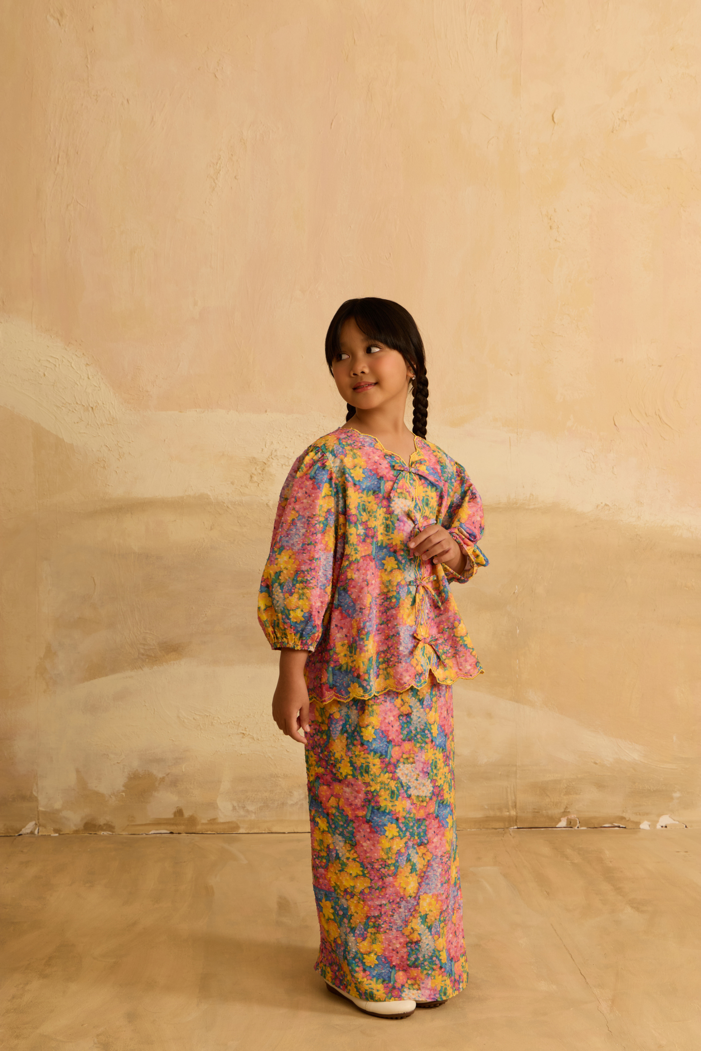 Mini Julia Yellow Flora Lace Kebaya