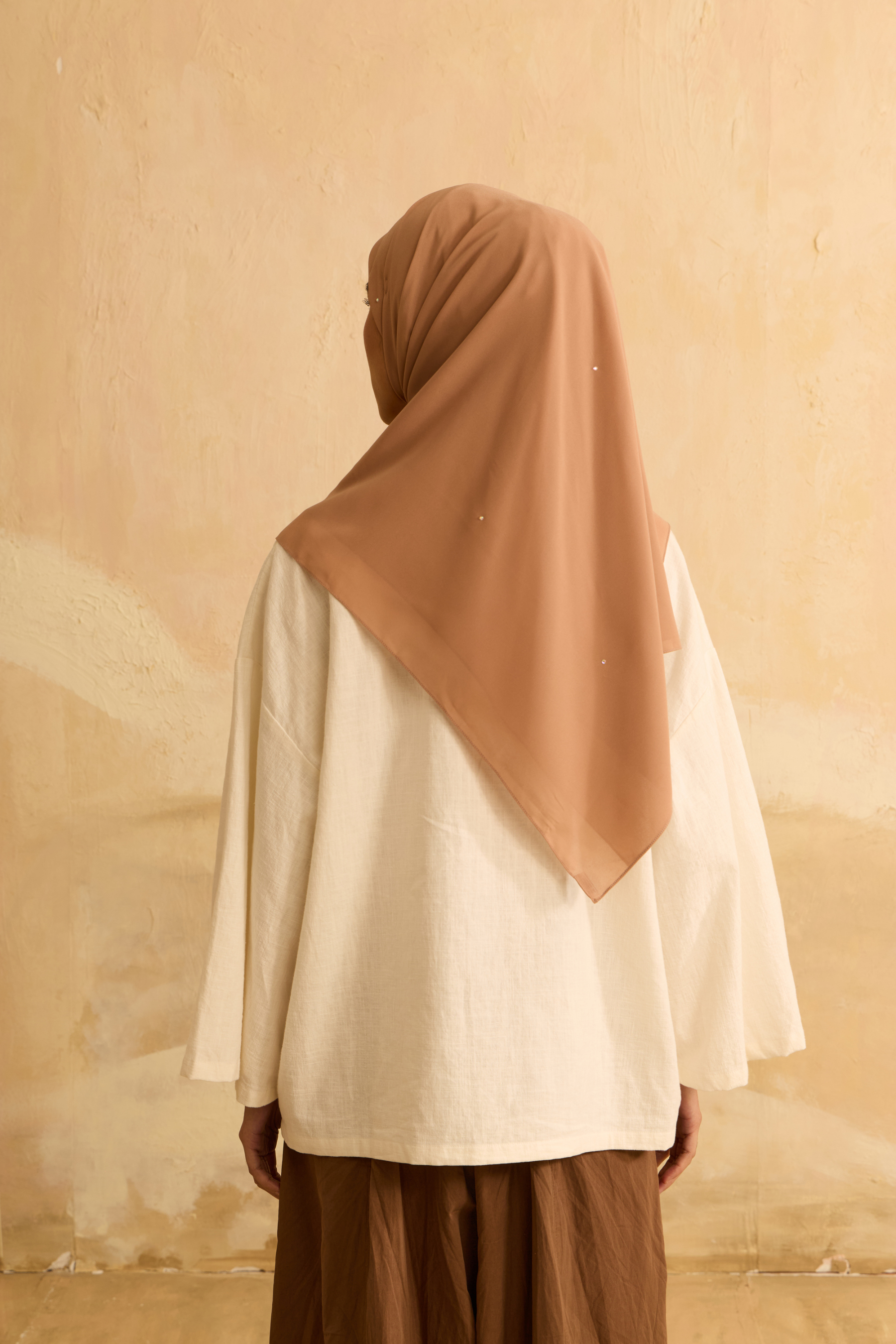 Mimpikita X Elfira Loy Alena Almond Rhinestone Square Chiffon Scarf