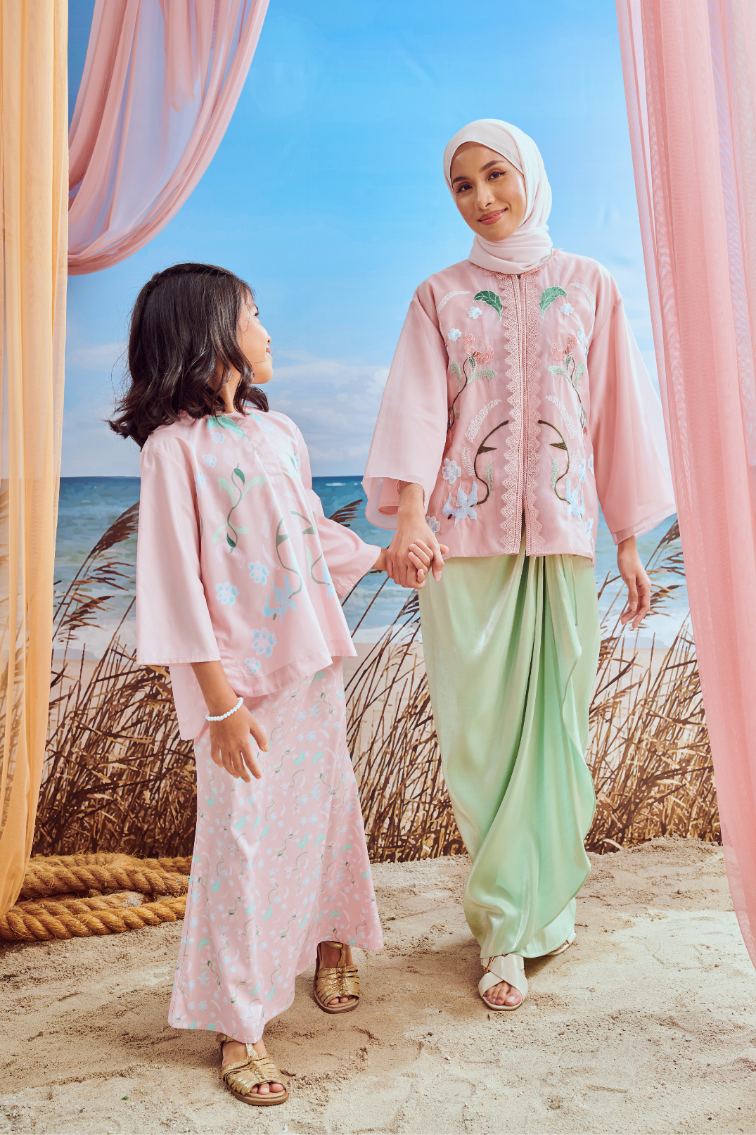 Mini Hanna Soft Pink Kurung