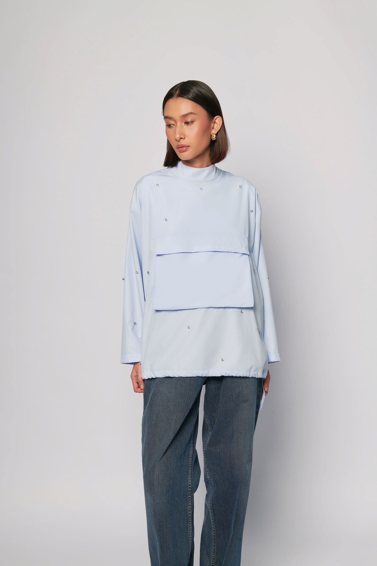 Gemma Baby Blue Pocket Boxy Top