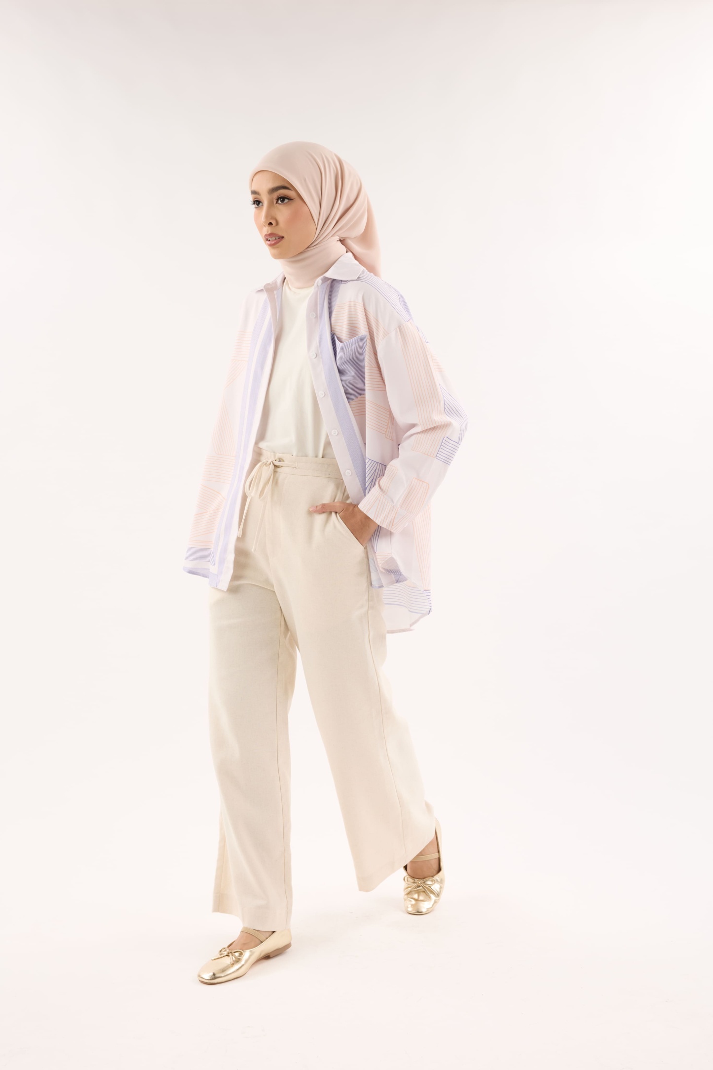 Avery Blue-Lemon Printed Oversized Shirt