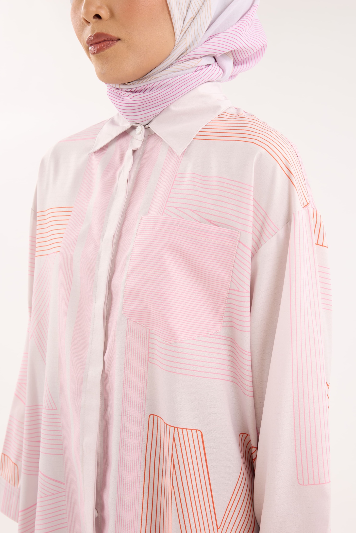 Avery Cotton Candy Printed Oversized Shirt