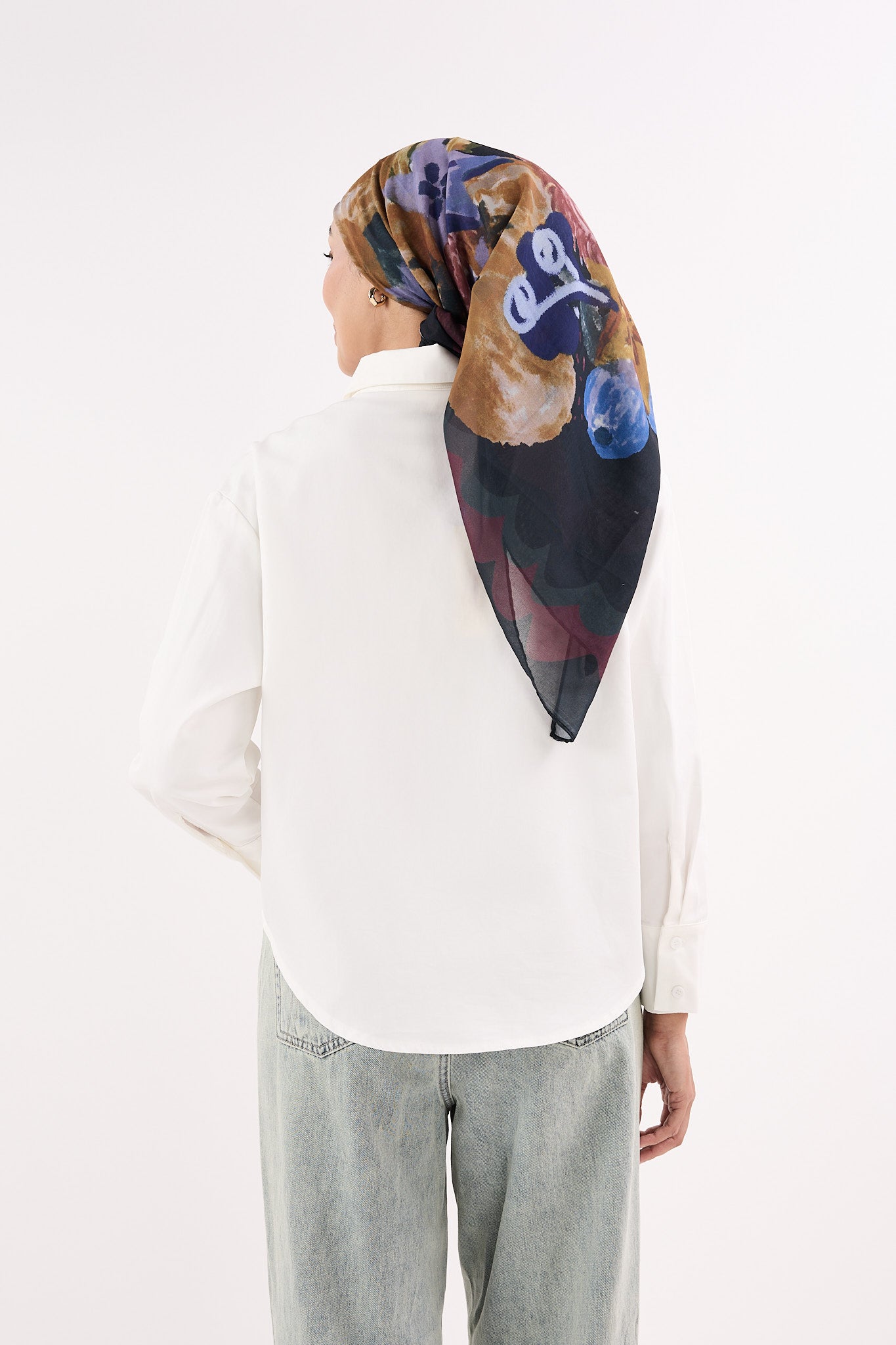 Fruity Ebony Black Square Scarf