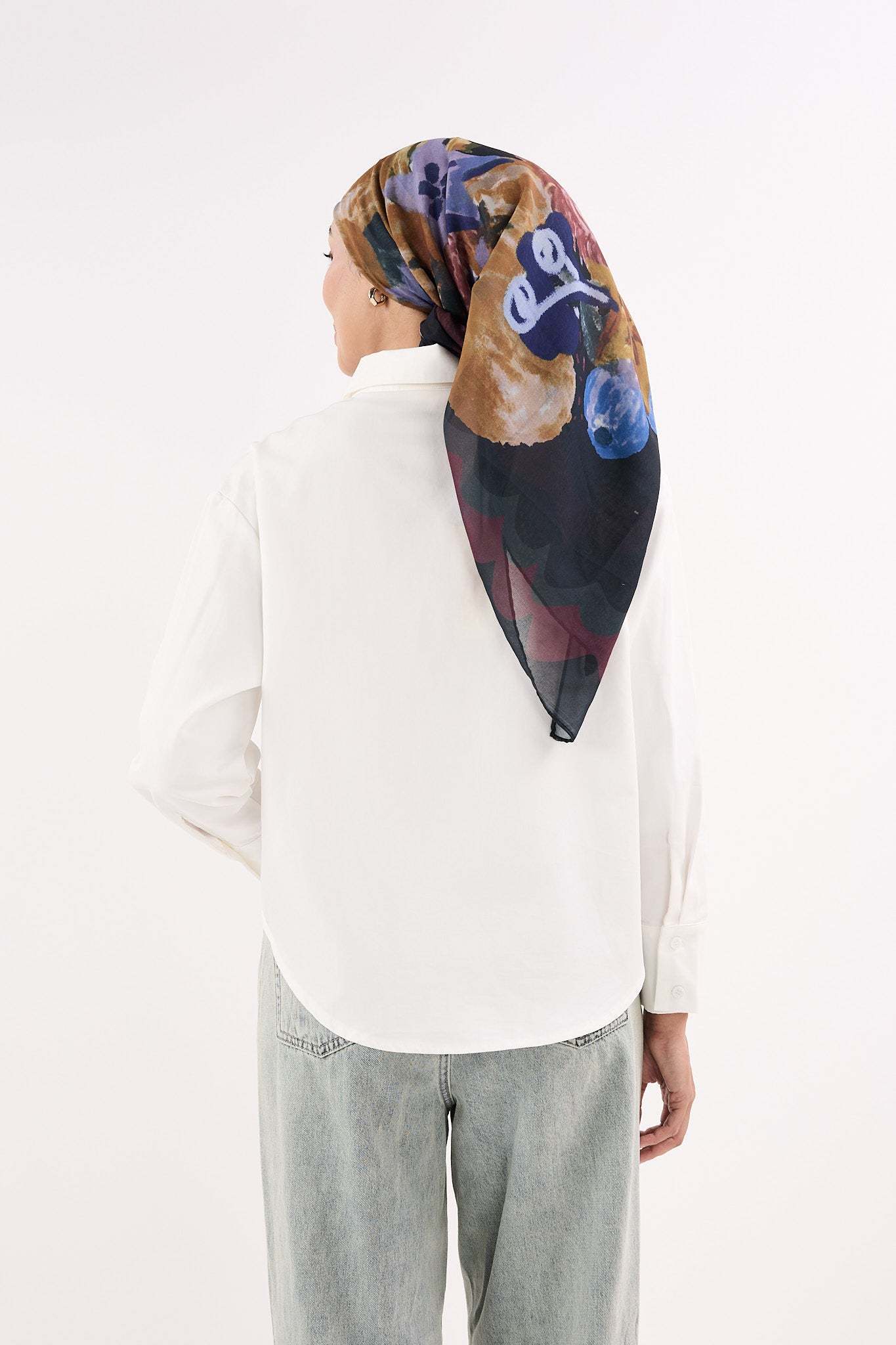 Fruity Ebony Black Square Scarf