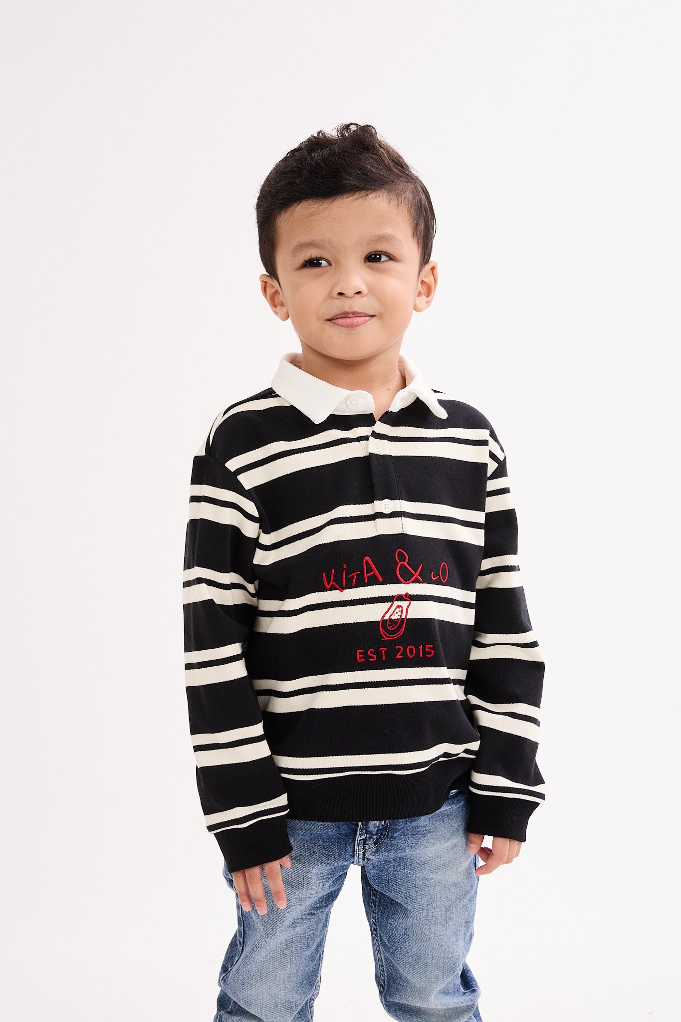 Papaya Black Mini Polo Shirt - Kids