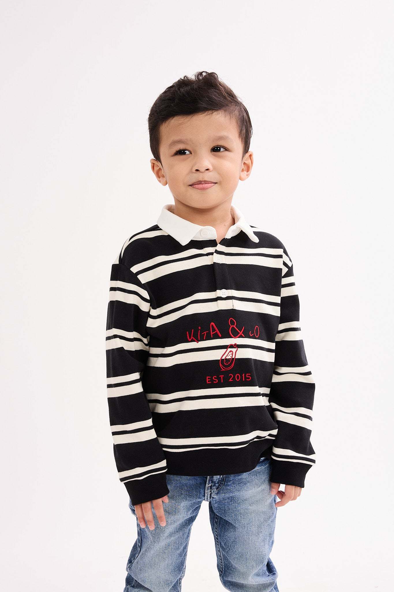 Papaya Black Mini Polo Shirt - Kids