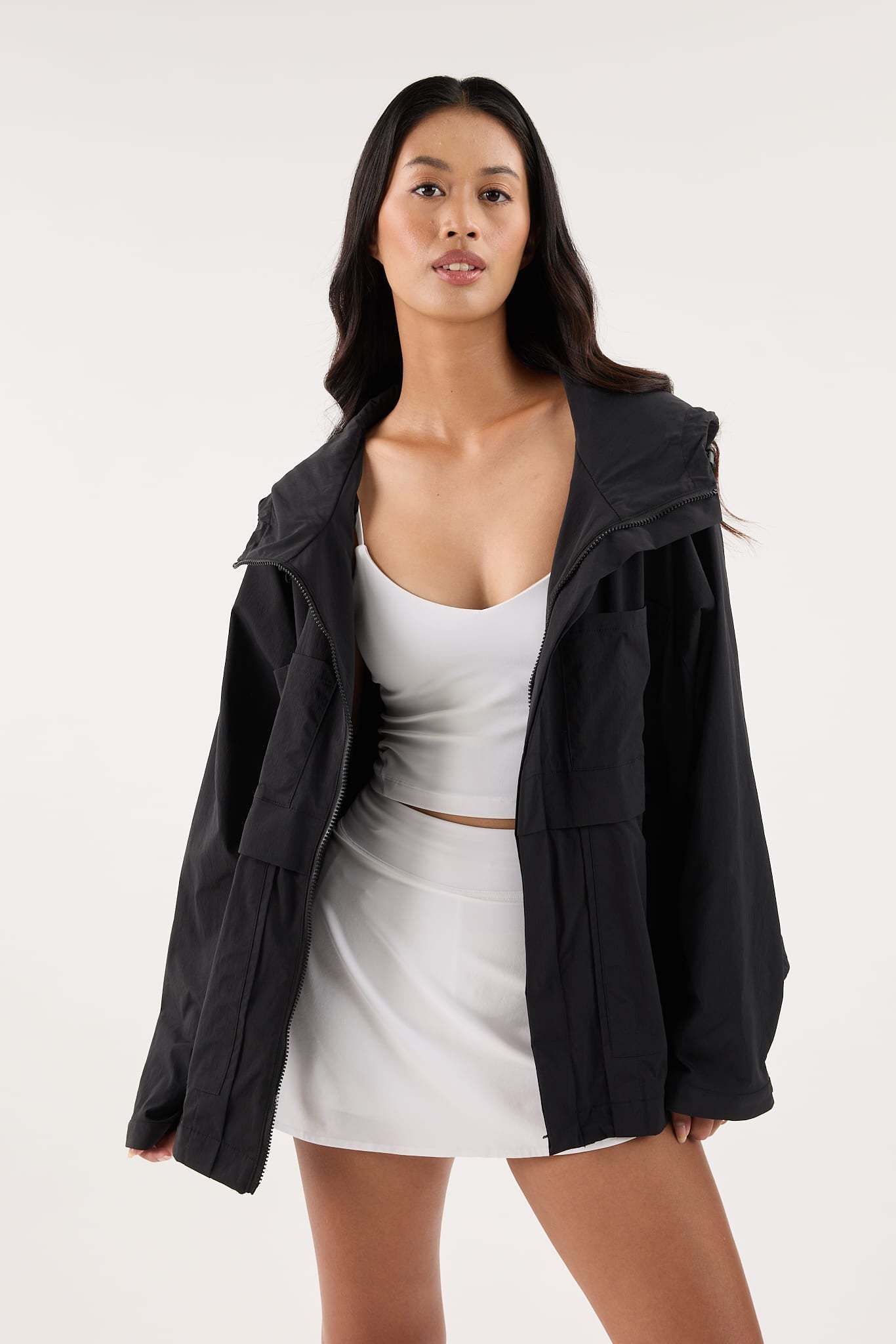 Jet Black Parka Jacket