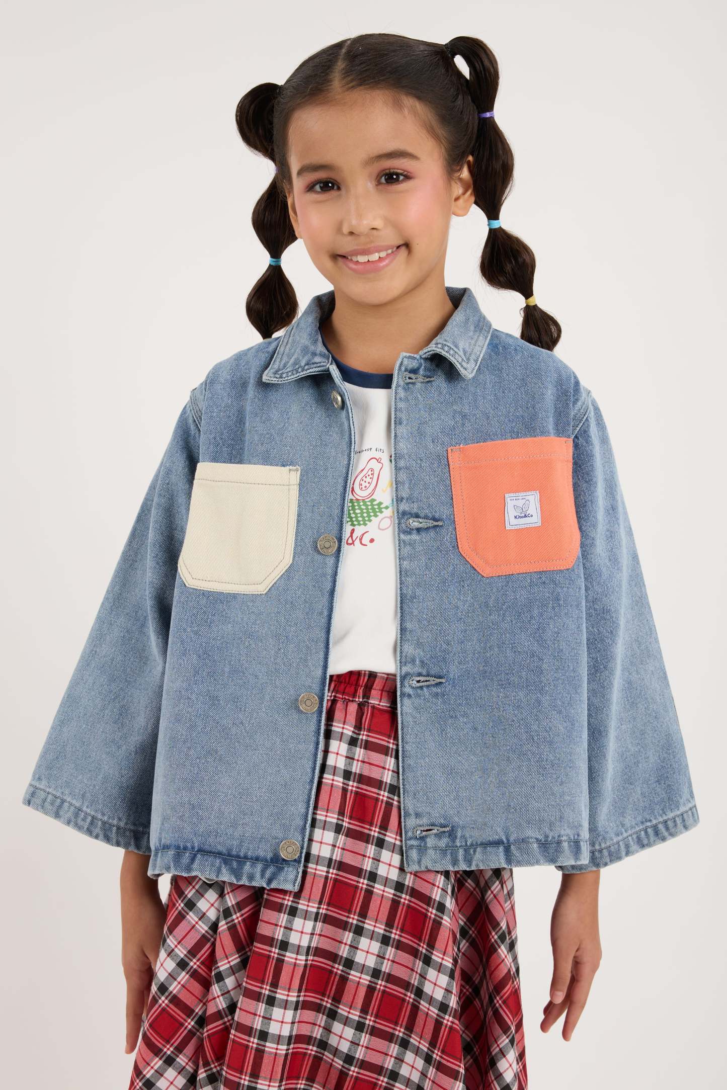Acid Wash Blue Mini Oversized Denim Shirt - Kids