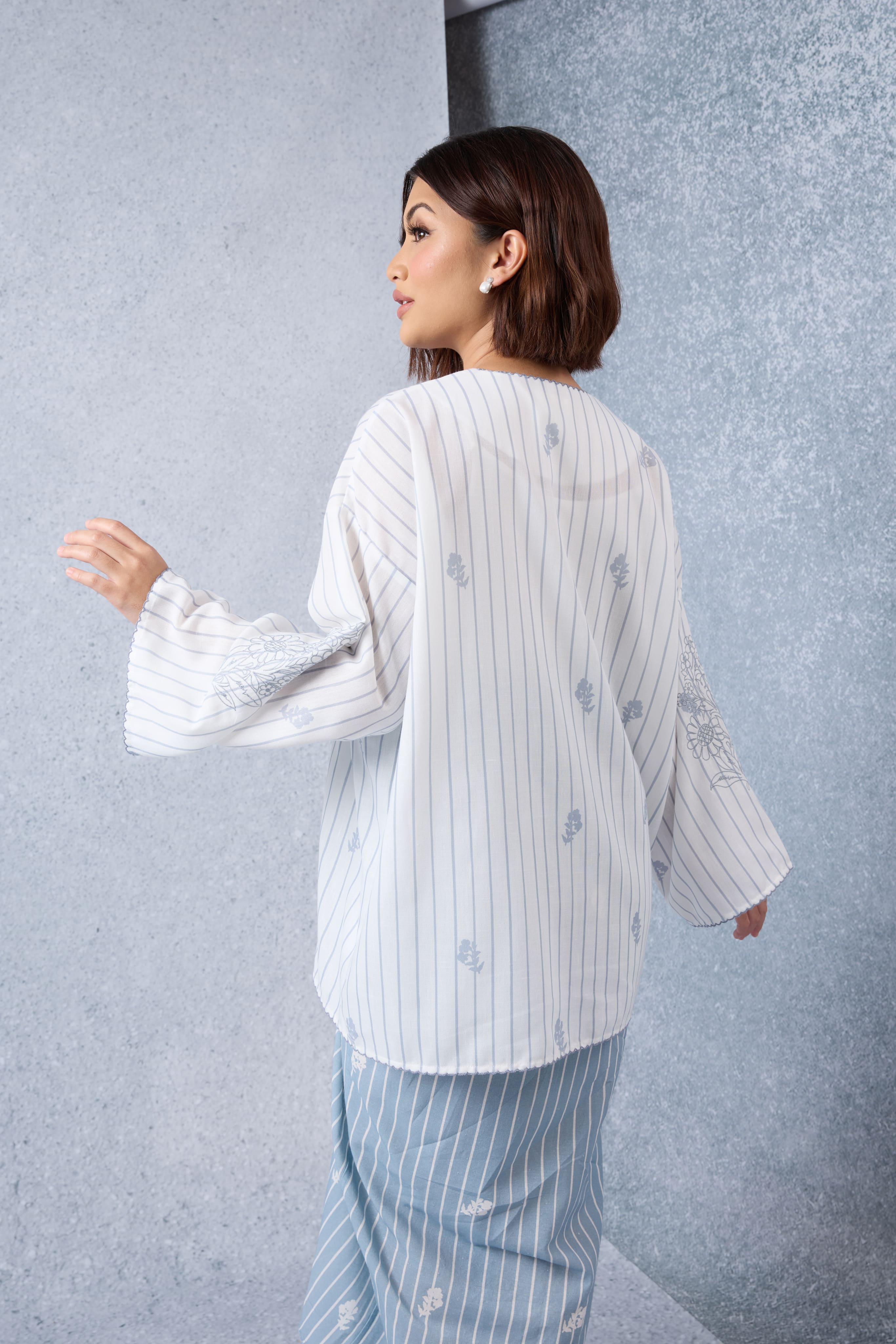 Matahari Smoky Blue Loose Kedah Top