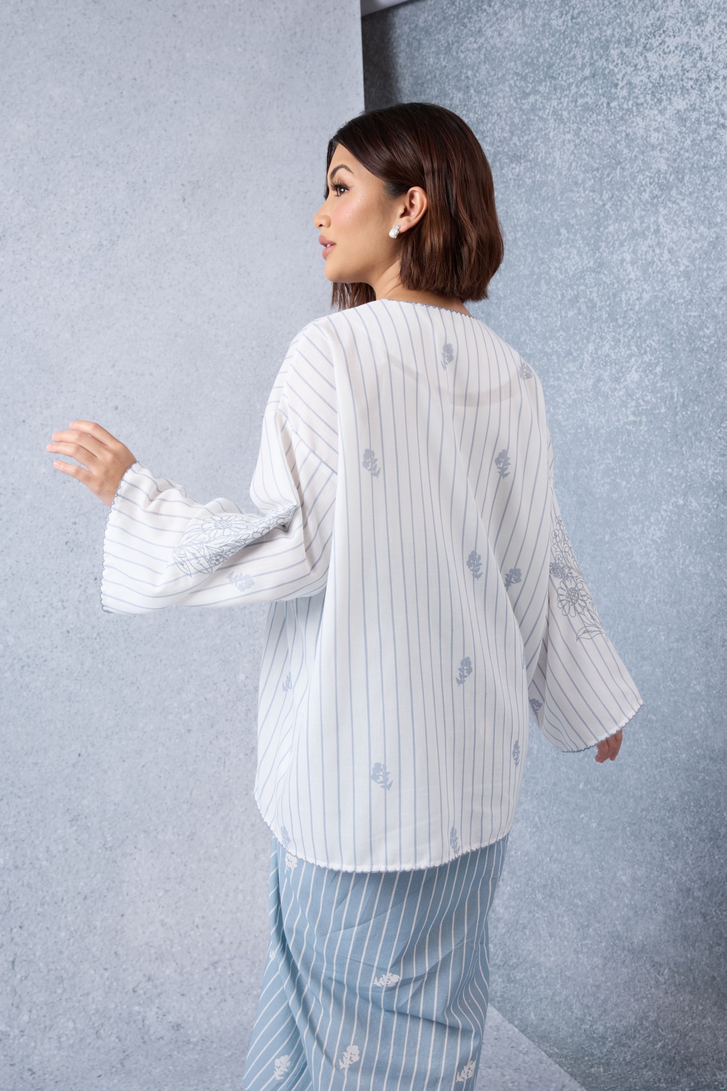 Matahari Smoky Blue Loose Kedah Top