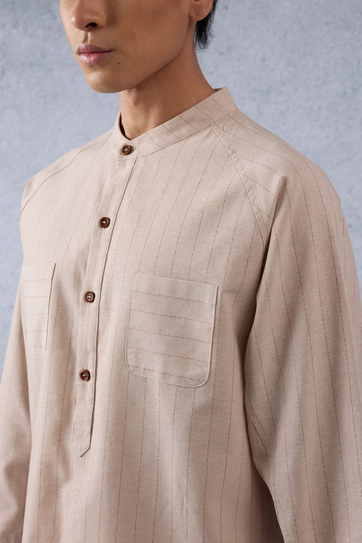 Jiwa Warm Nude Striped Kurta