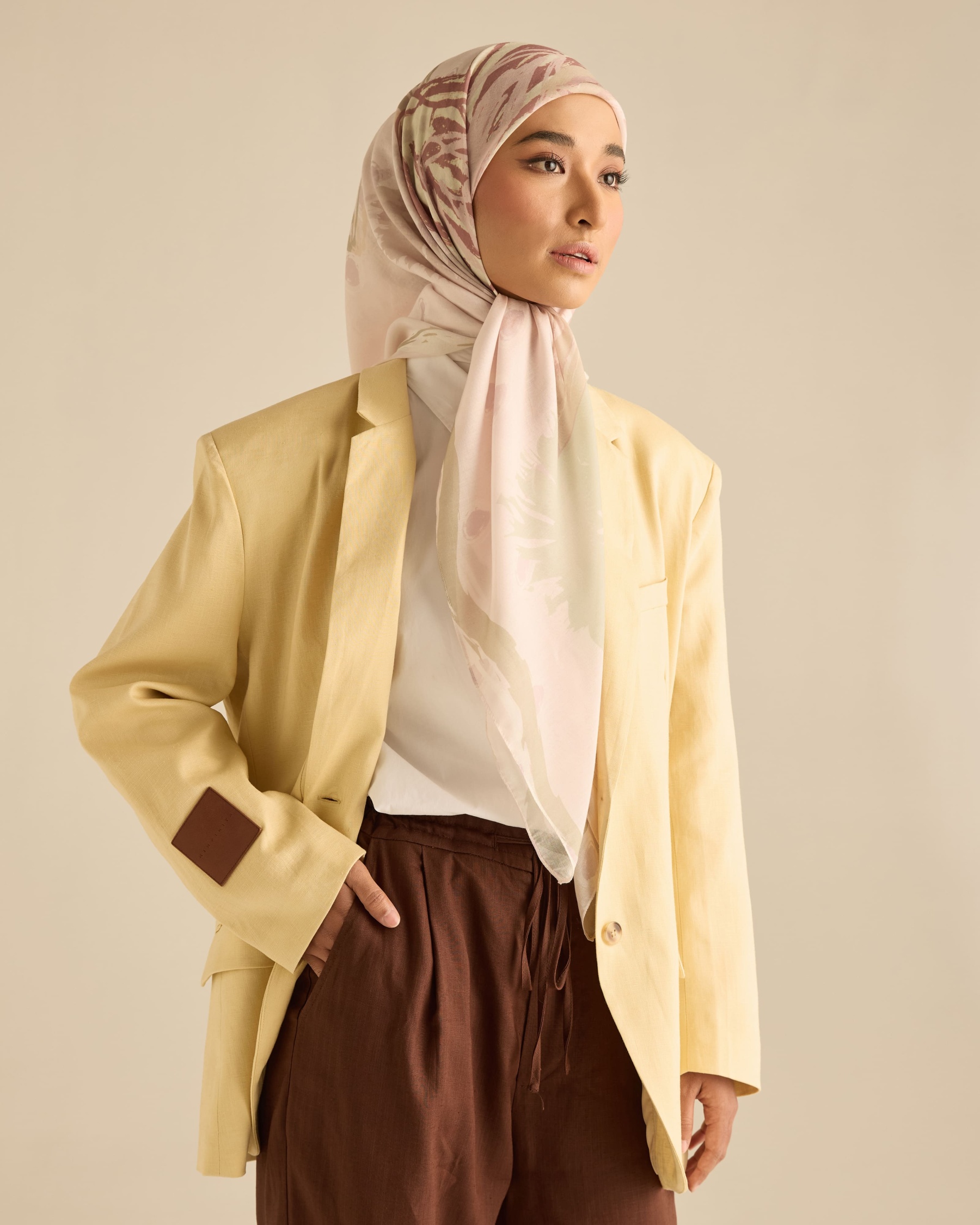 Sandra Soft Yellow Linen Oversized Blazer