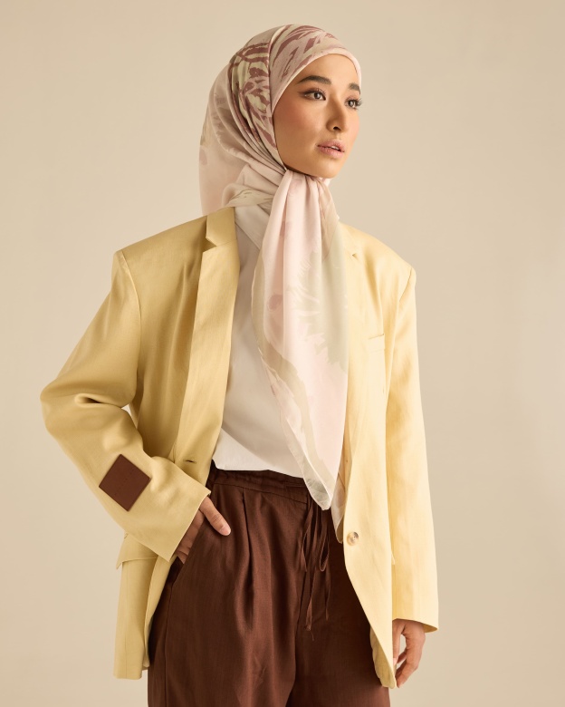 Sandra Soft Yellow Linen Oversized Blazer