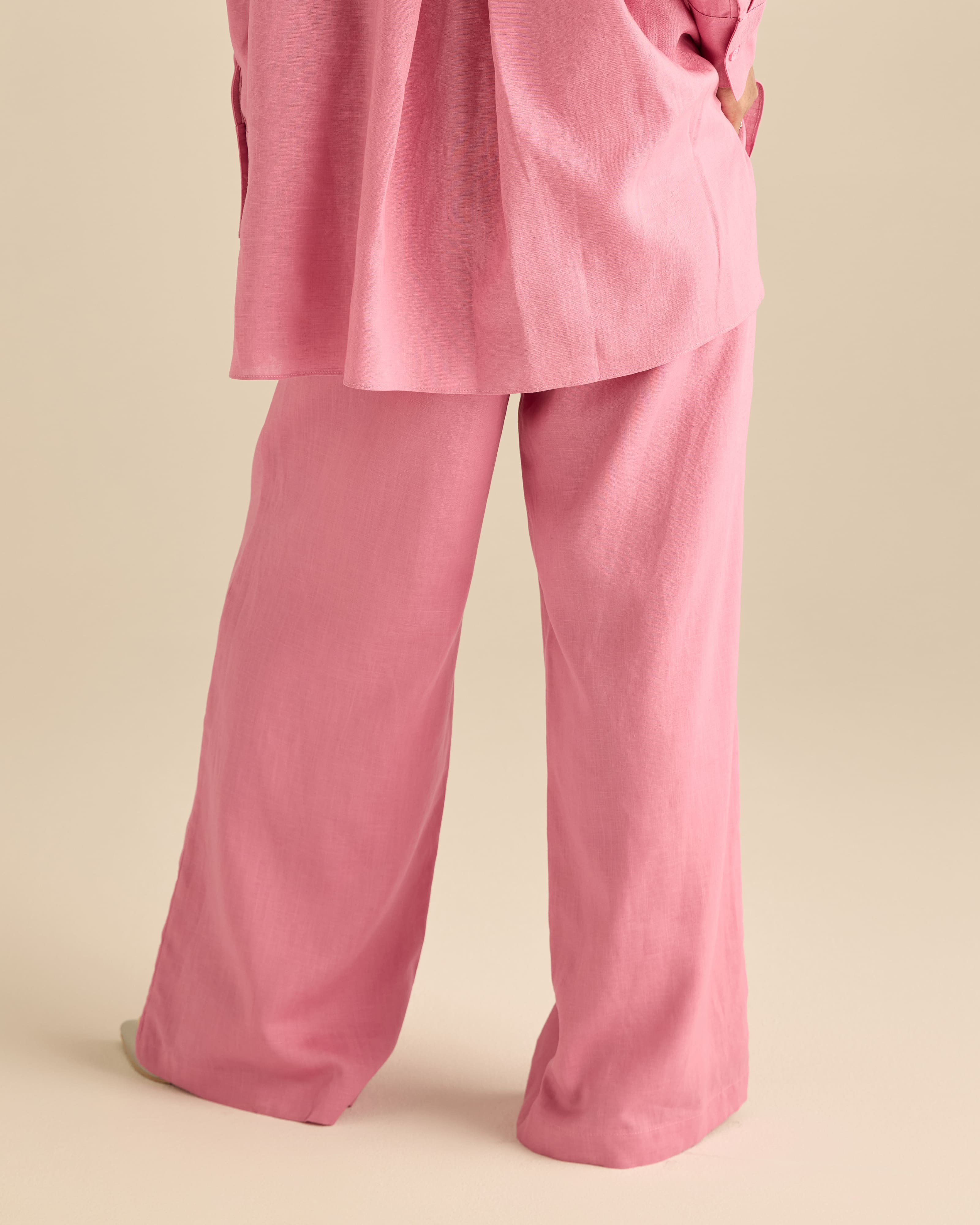 Calma Soft Pink Linen Pants
