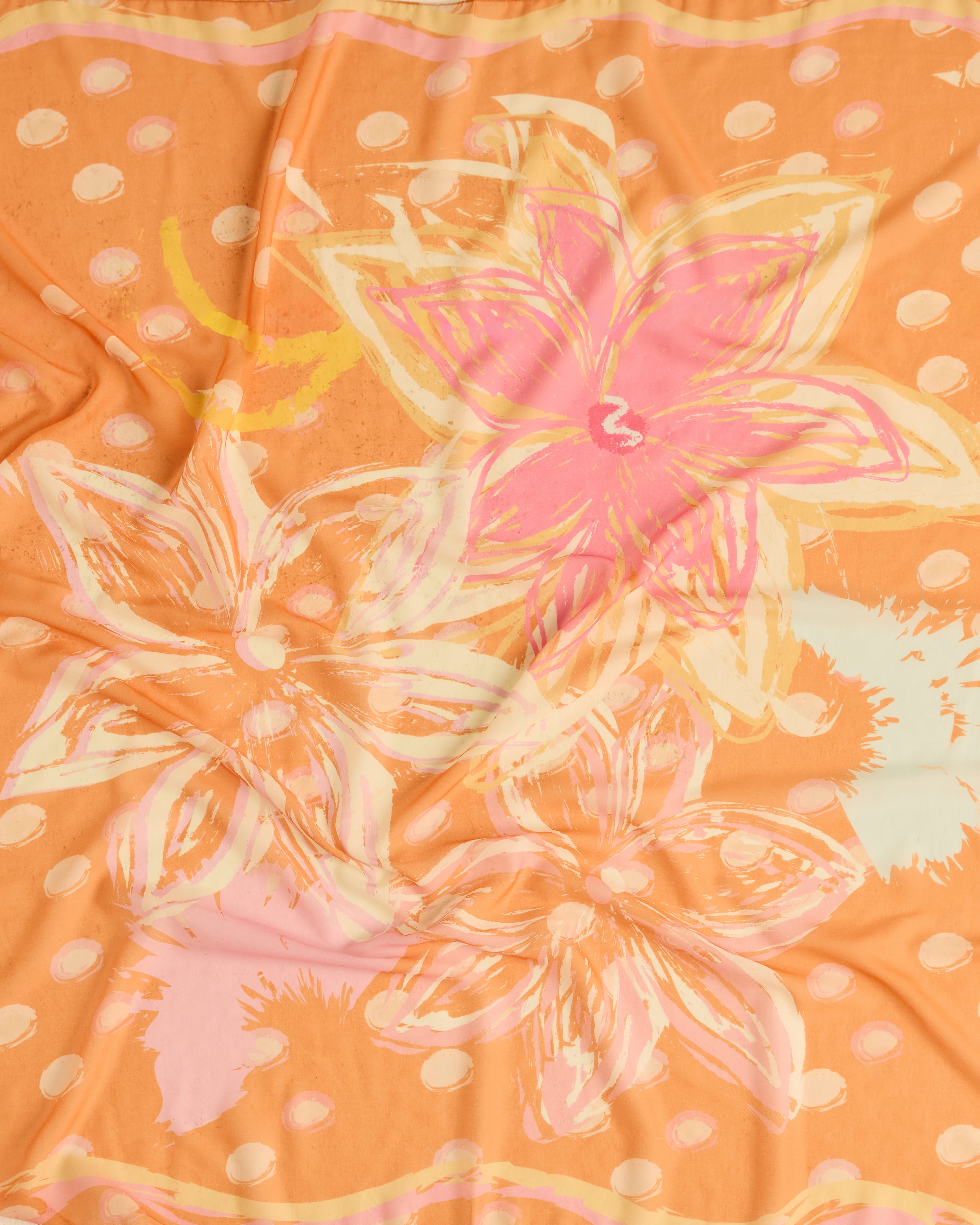 Cassia Orange Square Voile Scarf