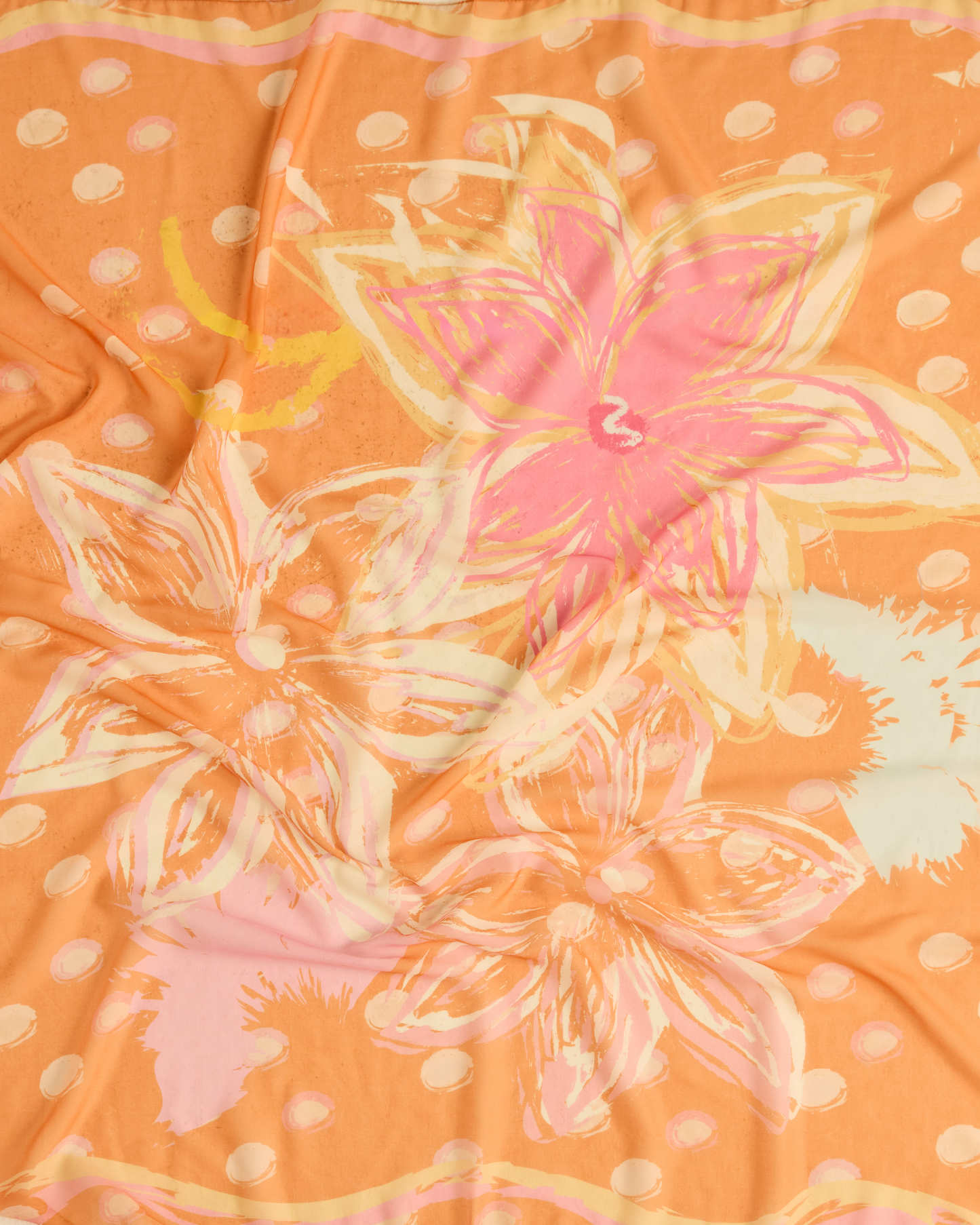 Cassia Orange Square Voile Scarf