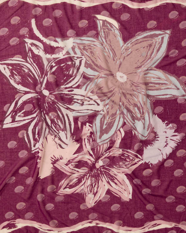 Cassia Plum Square Voile Scarf