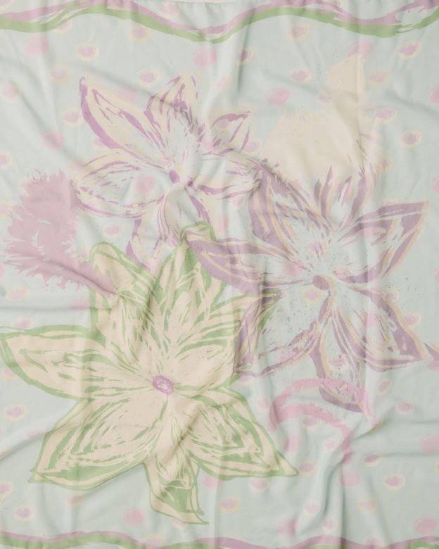 Cassia Soft Blue Square Voile Scarf