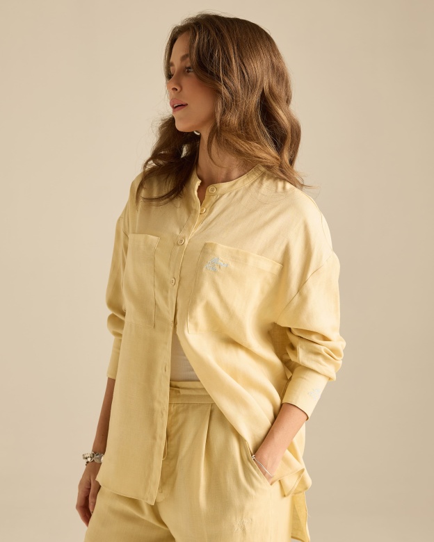 Mila Soft Yellow Linen Shirt
