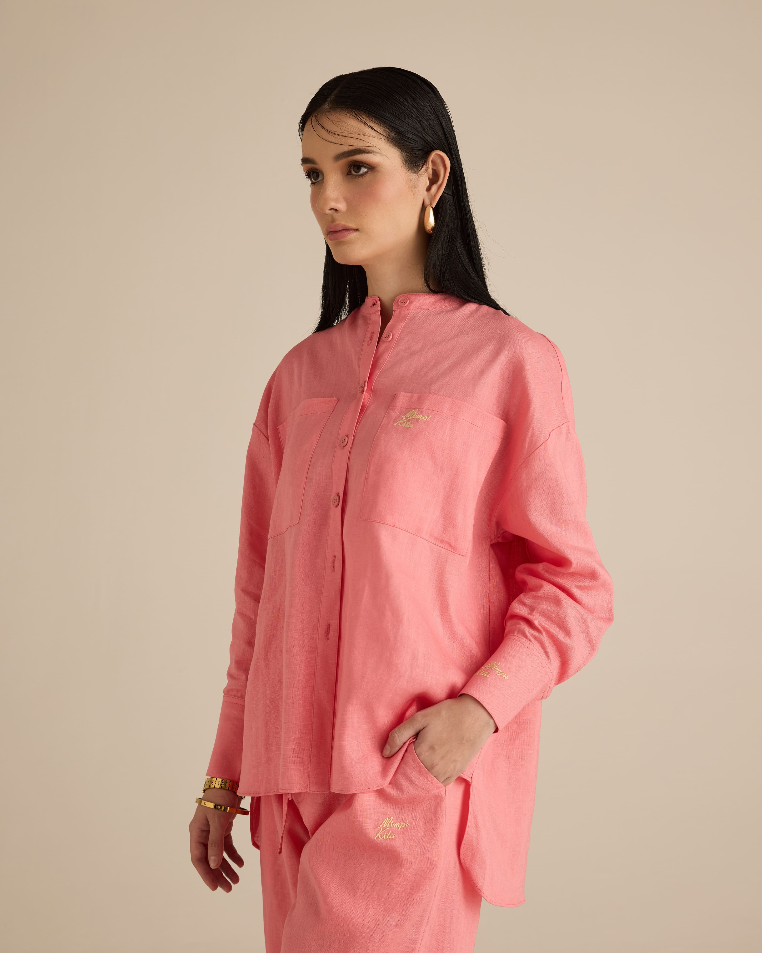 Mila Rosy Pink Linen Shirt