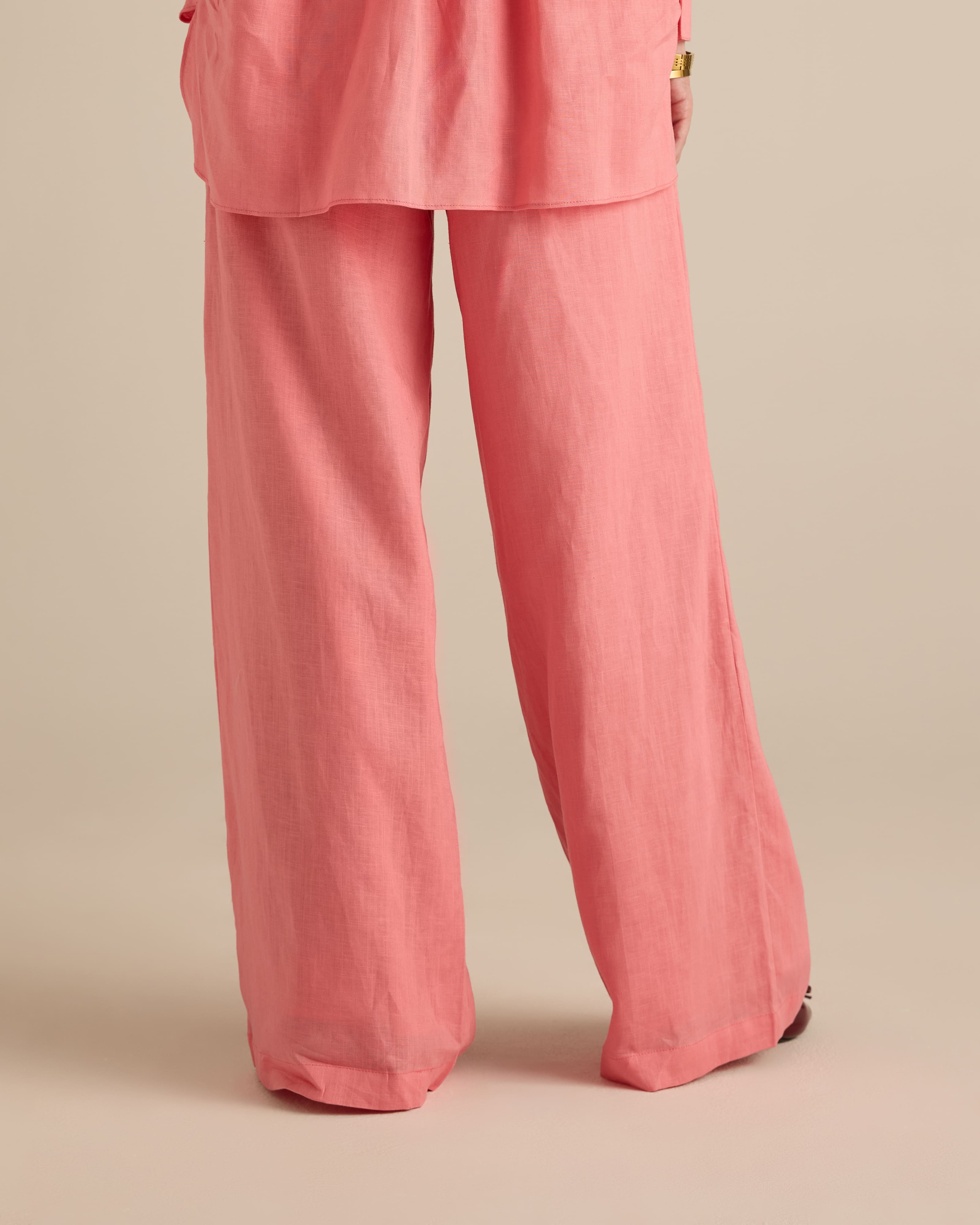 Mila Rosy Pink Linen Pants