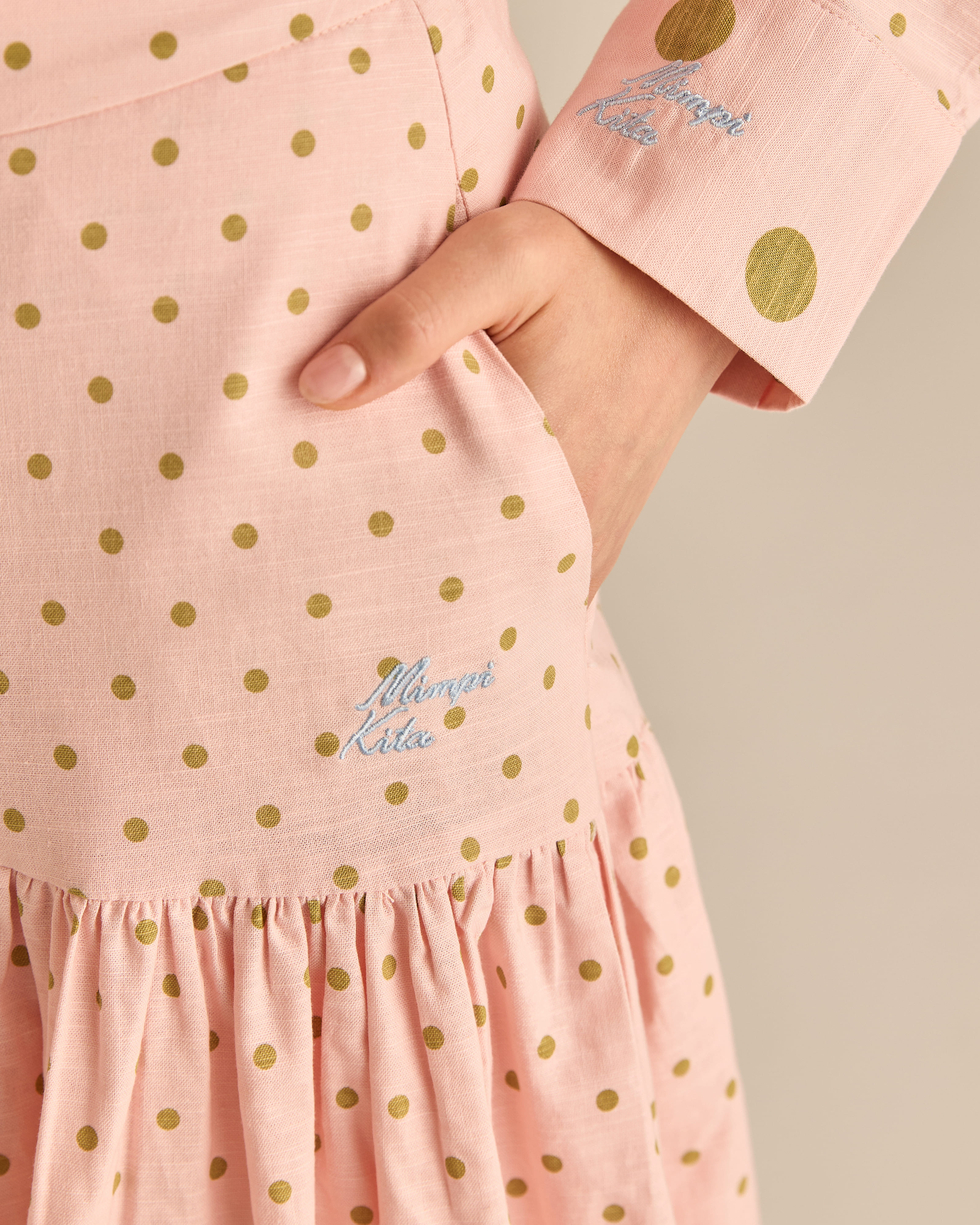 Kittie Dusty Pink Polka Dot Skirt