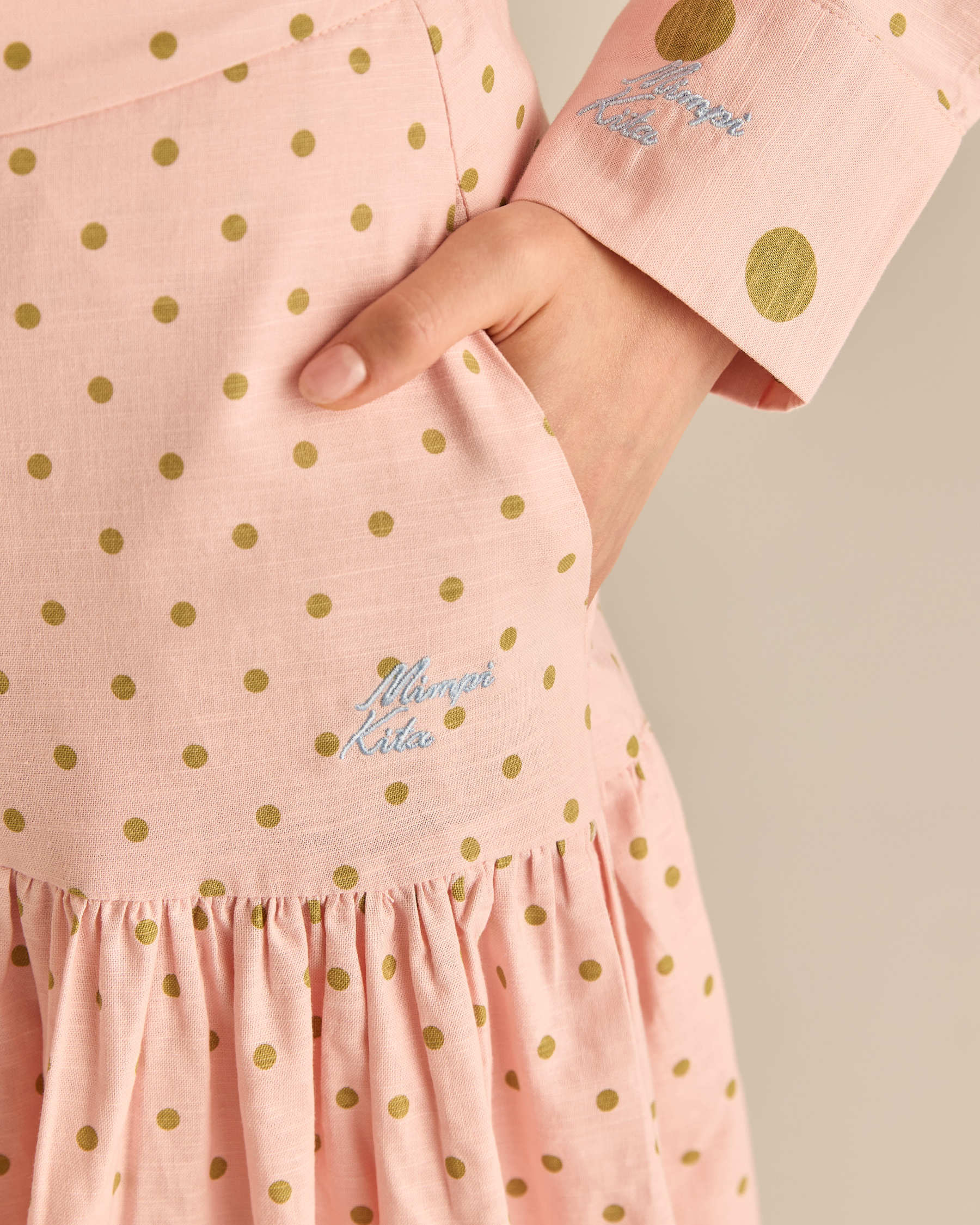 Kittie Dusty Pink Polka Dot Skirt