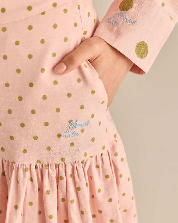 Kittie Dusty Pink Polka Dot Skirt