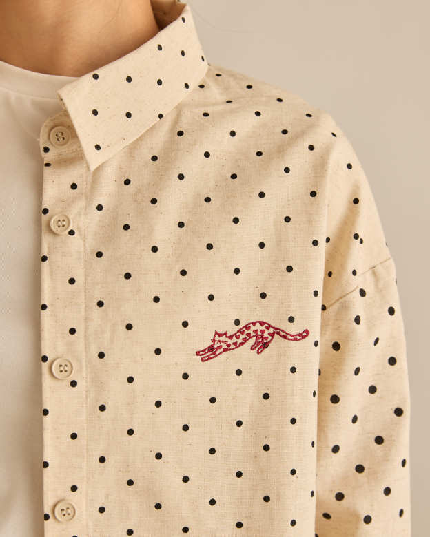Kittie Khaki Polka Dot Shirt