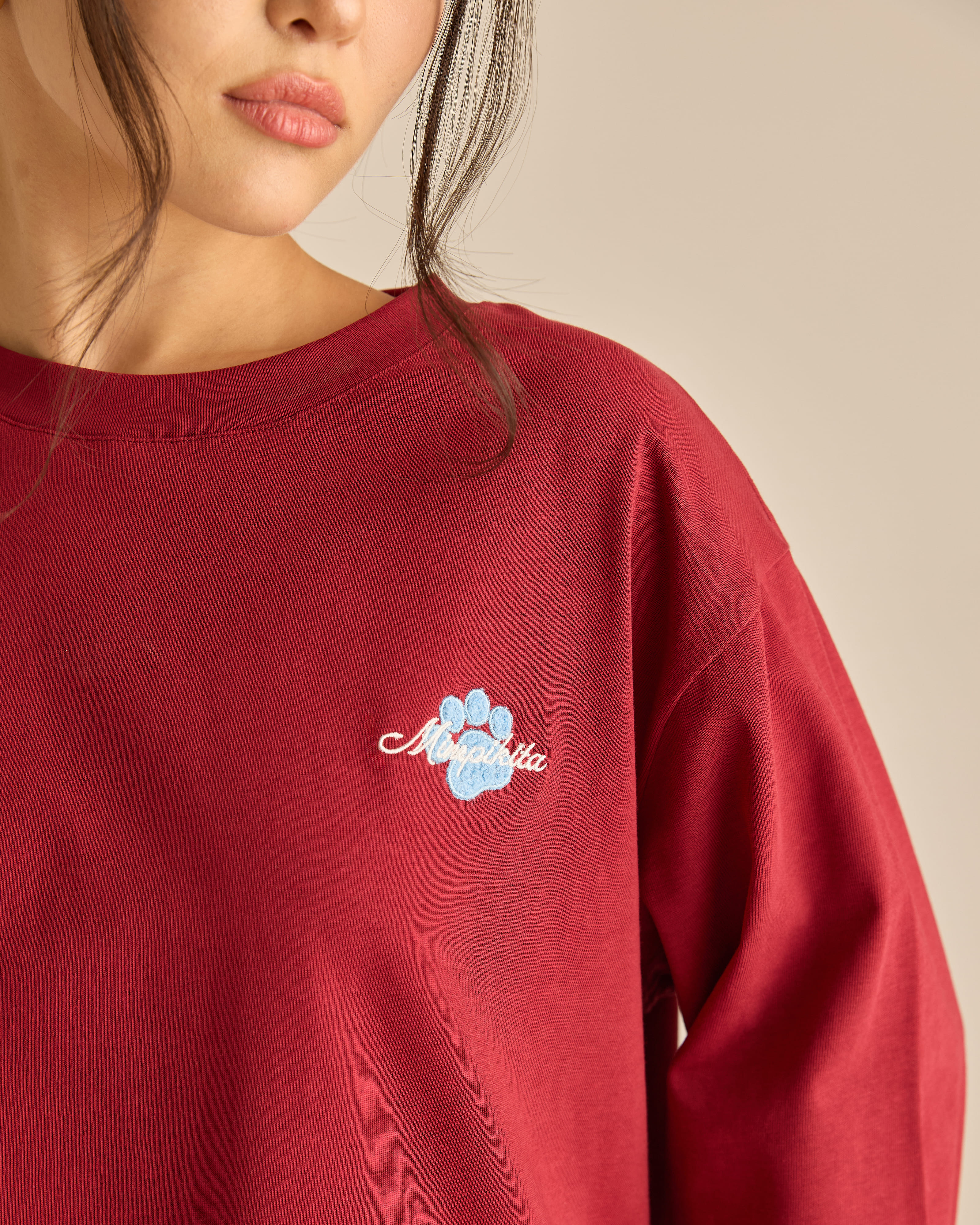 Catmom Maroon Long Sleeve T-Shirt