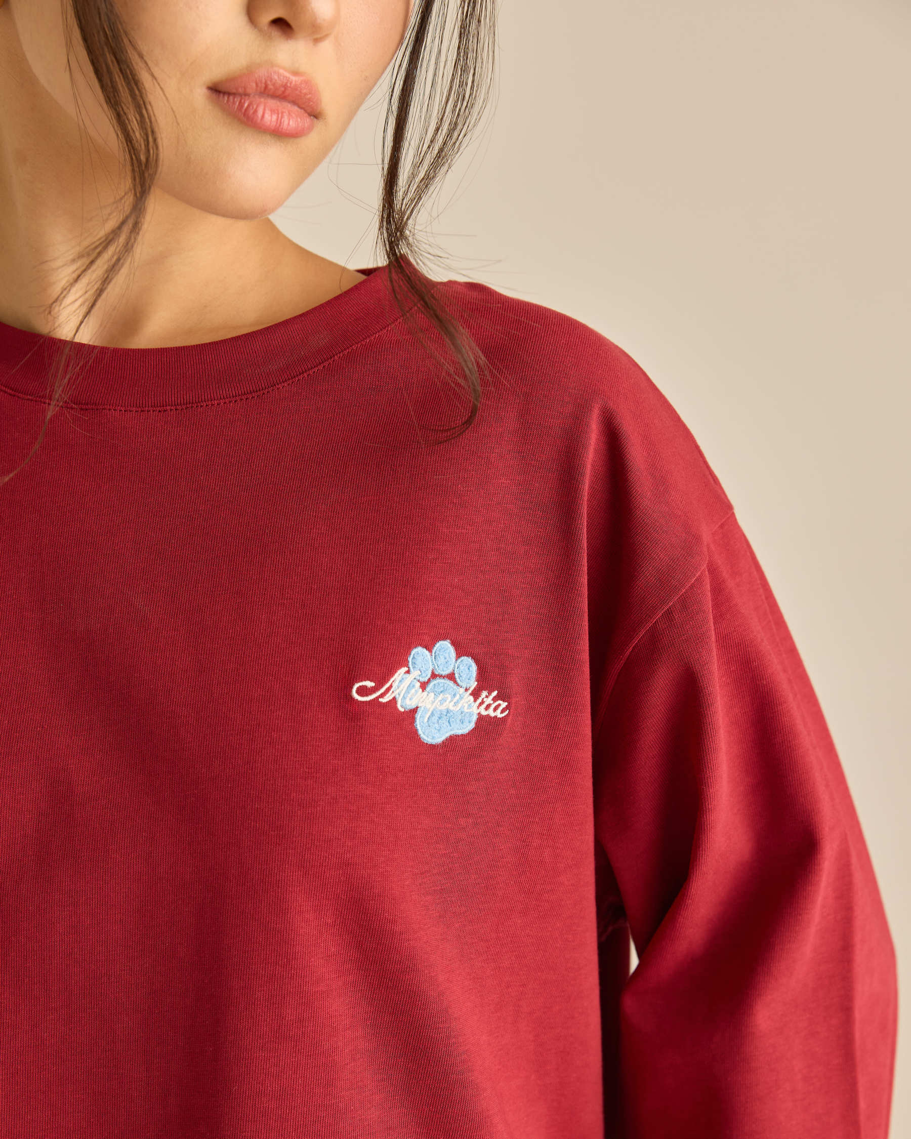 Catmom Maroon Long Sleeve T-Shirt
