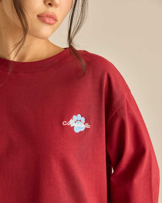 Catmom Maroon Long Sleeve T-Shirt