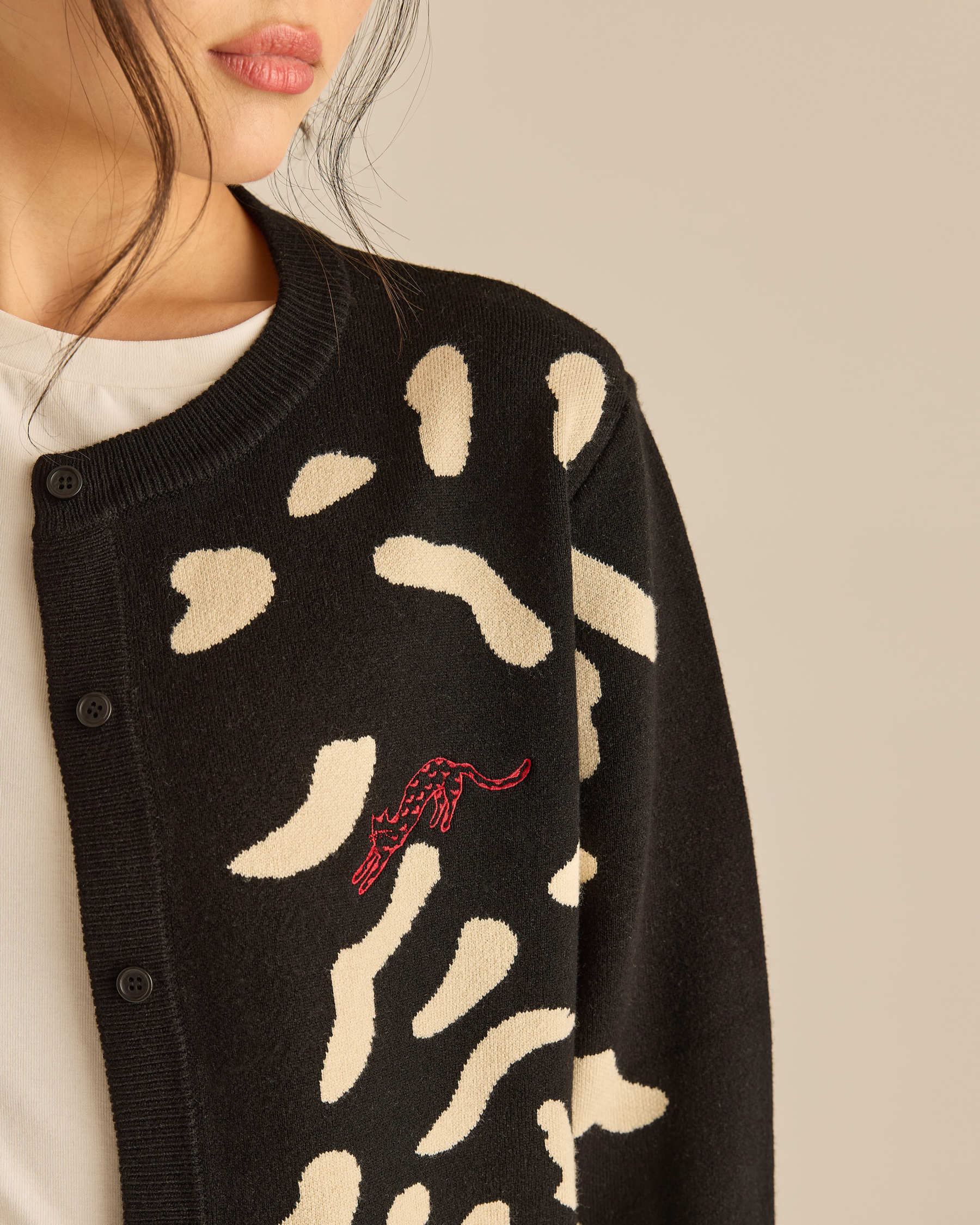 Purrdy Black Knitted Cardigan