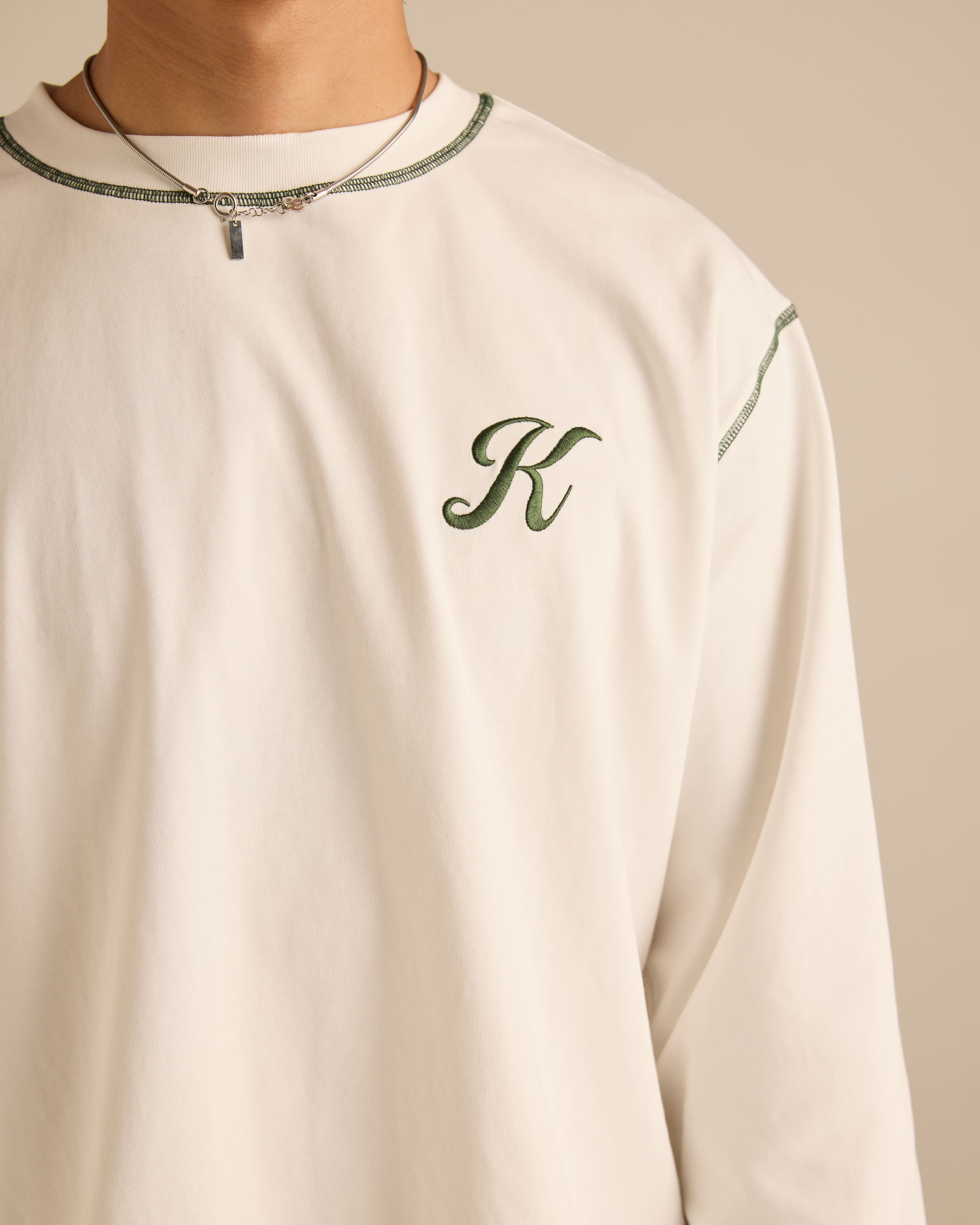 Signature Off White Long Sleeve T-Shirt