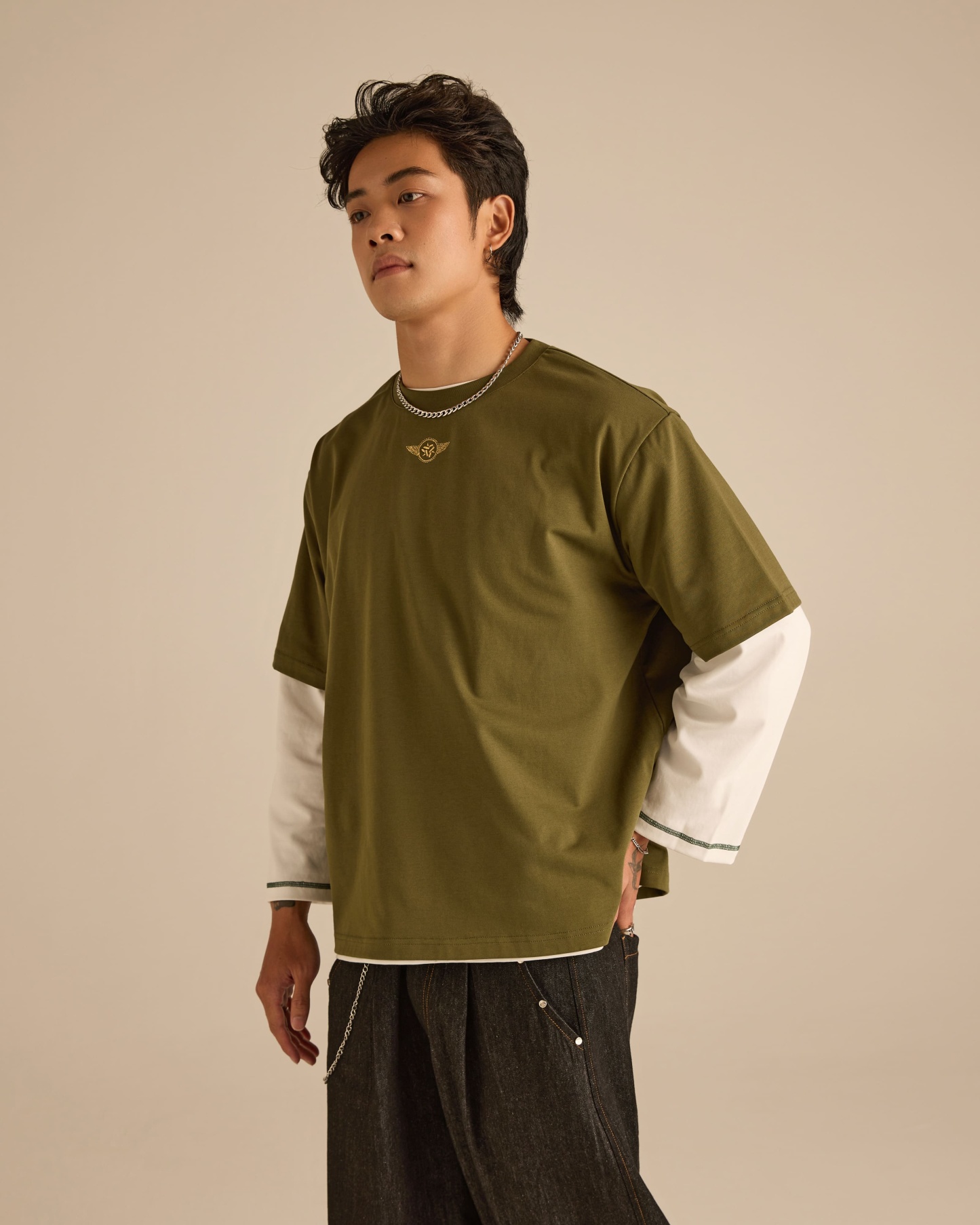 Roadster Olive Graphic Short Sleeve T-Shirt