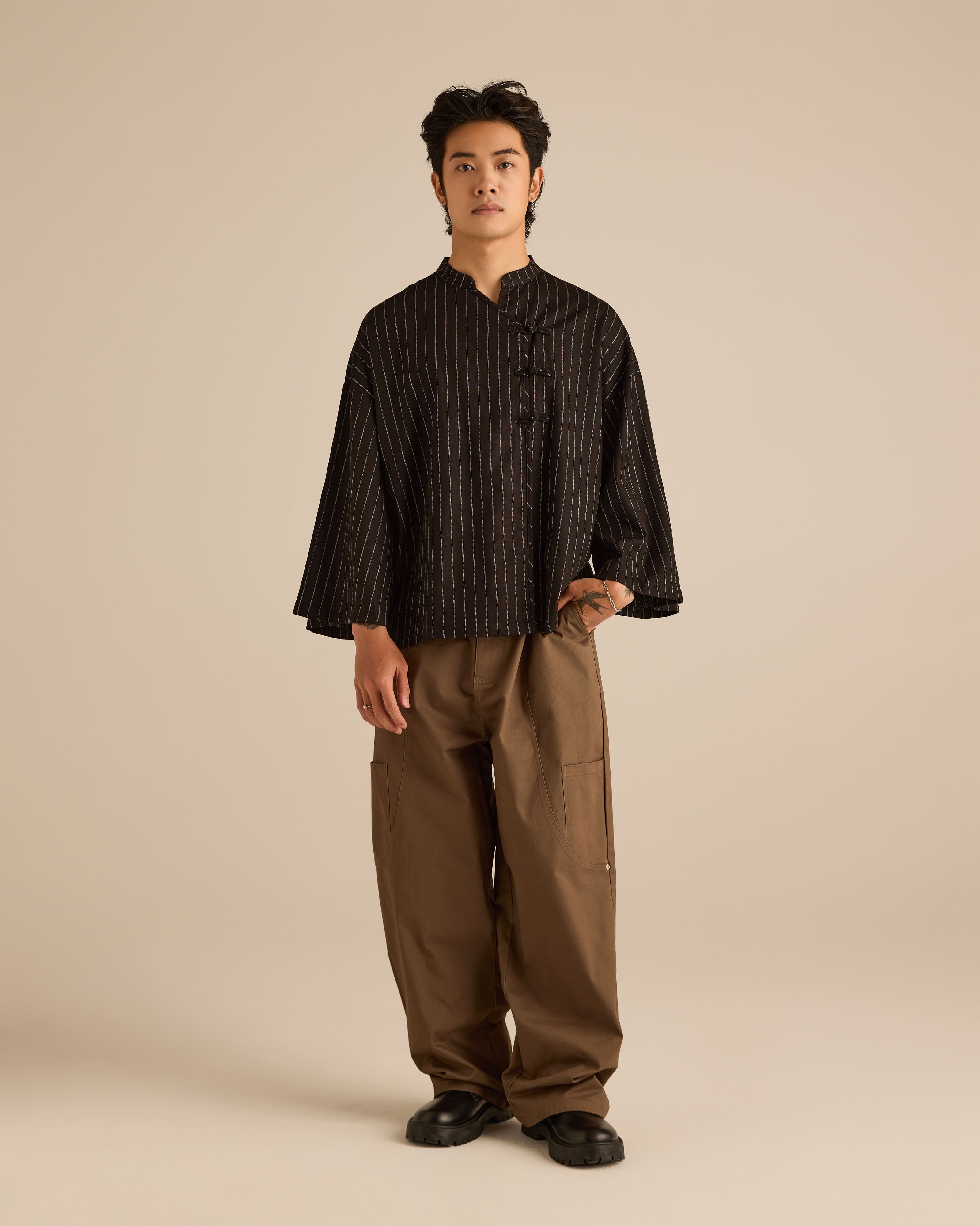 Nadra Black Stripe Boxy Top