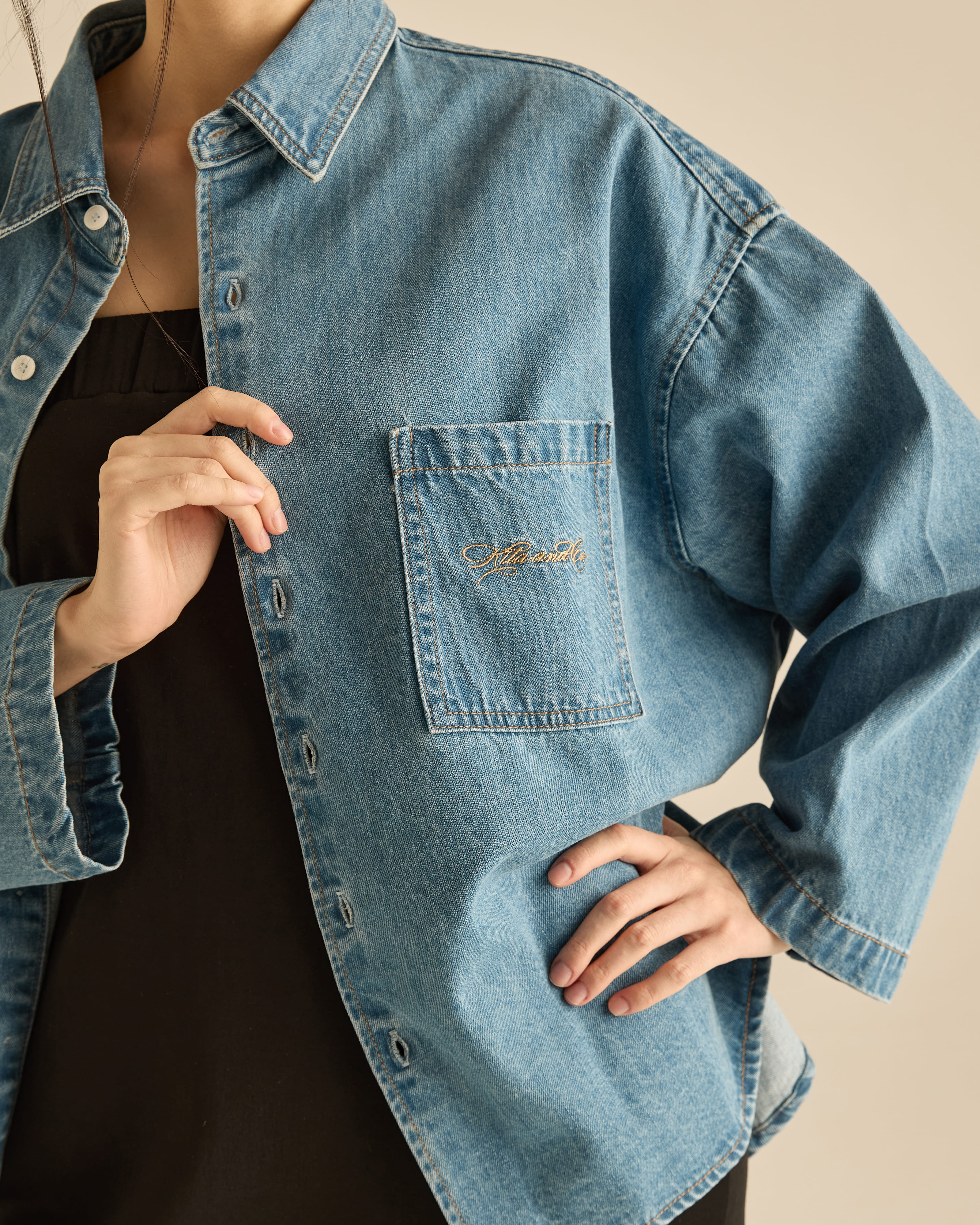 Denim Signature Double Stitched Shirt