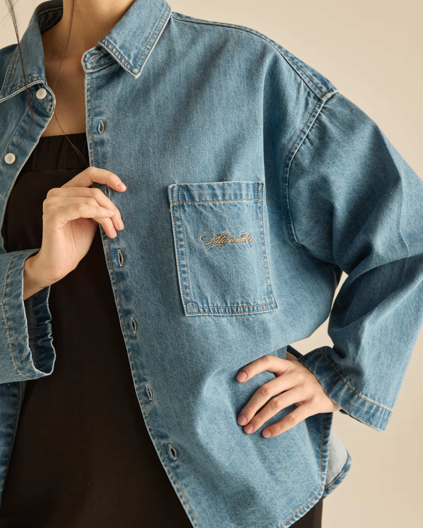 Denim Signature Double Stitched Shirt