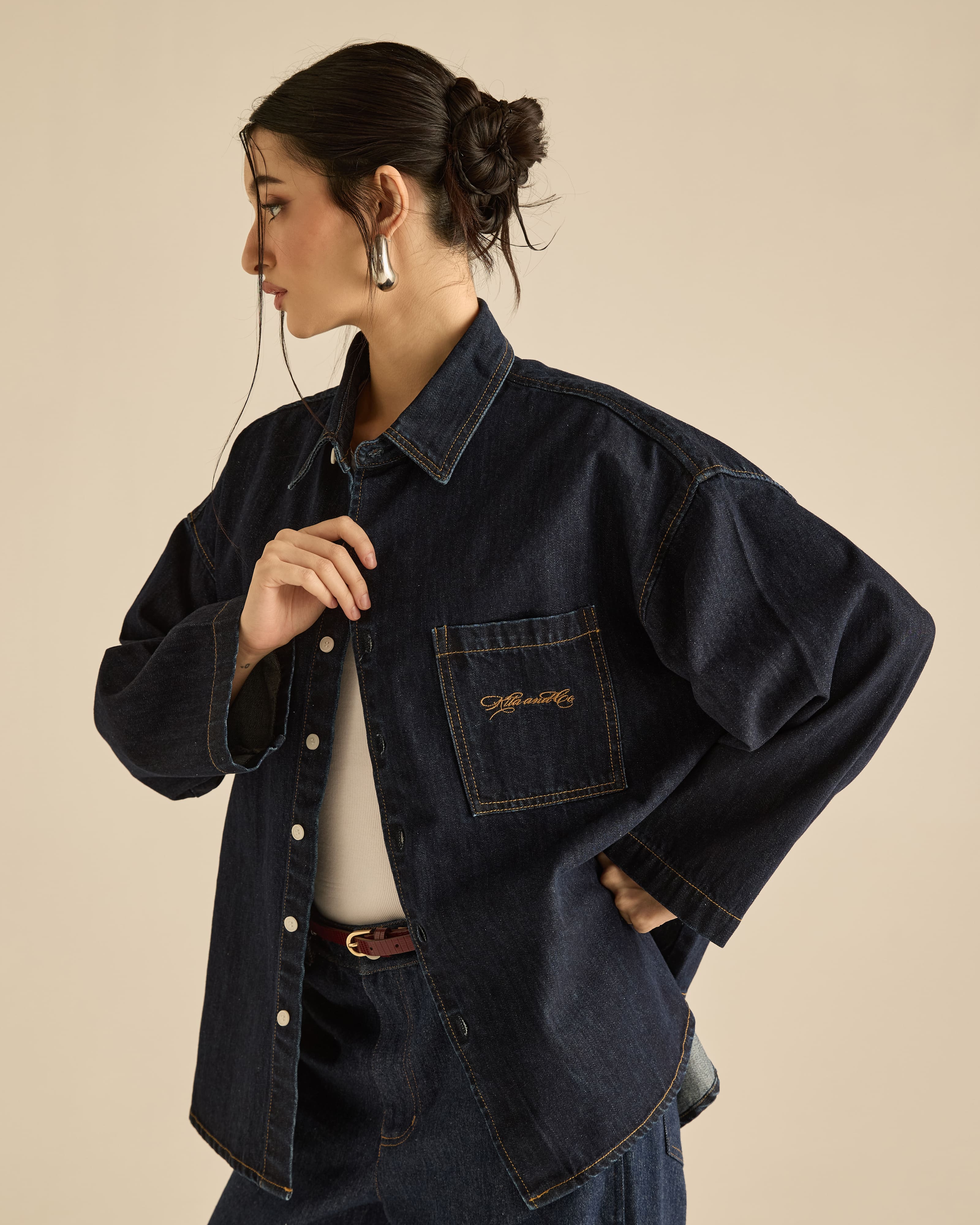 Denim Signature Double Stitched Shirt