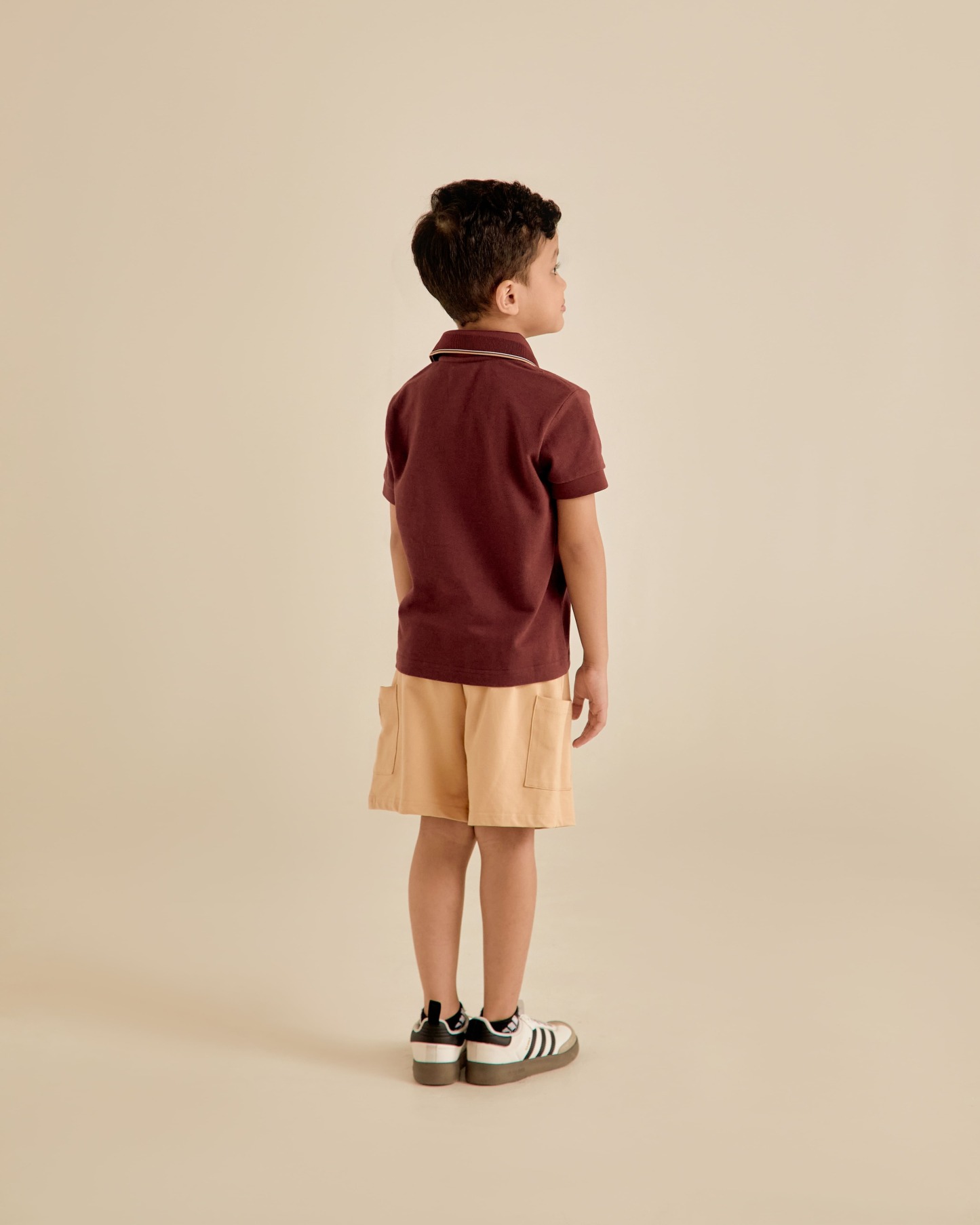 Mini Signature Maroon Regular Fit Polo Shirt