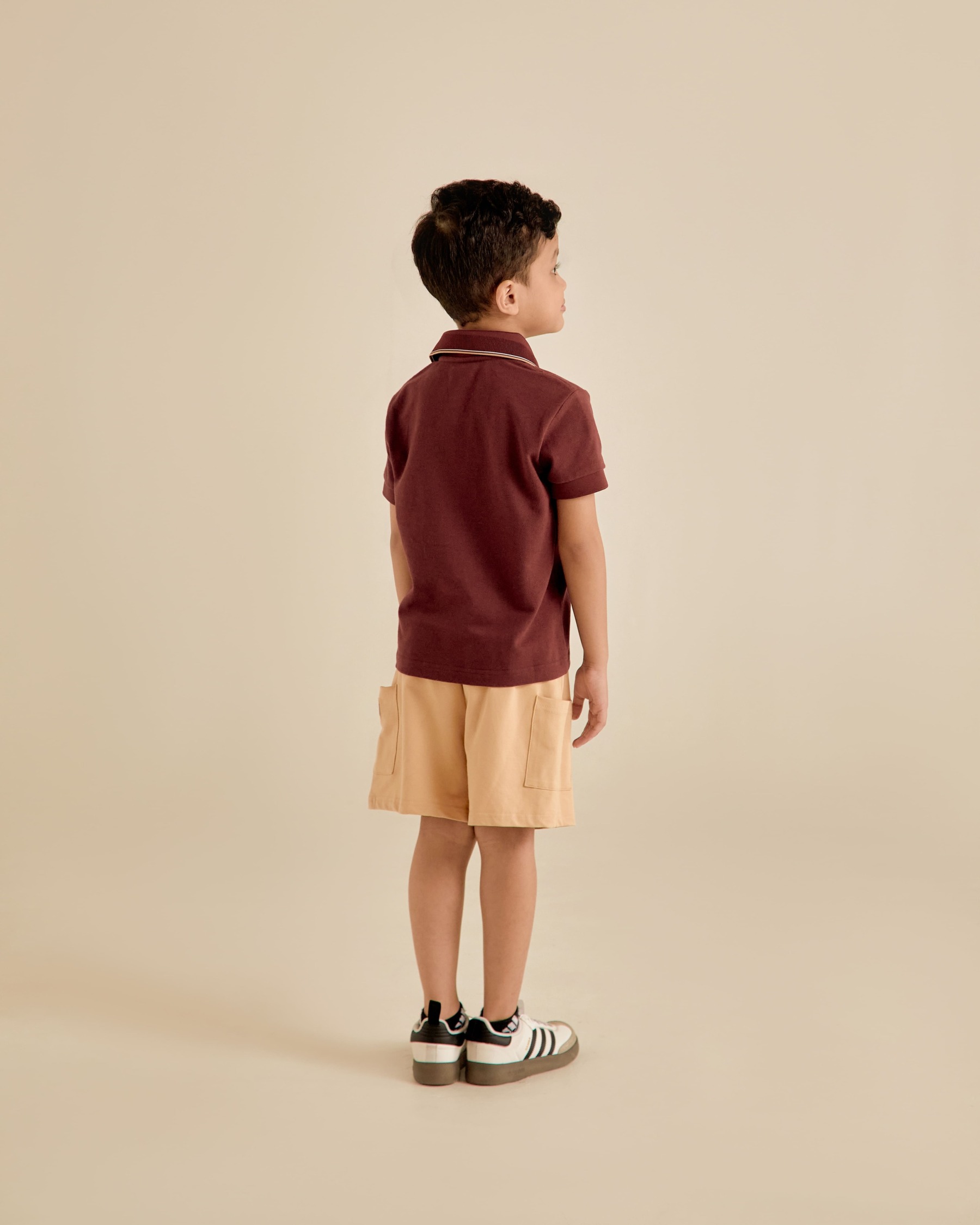 Mini Signature Maroon Regular Fit Polo Shirt