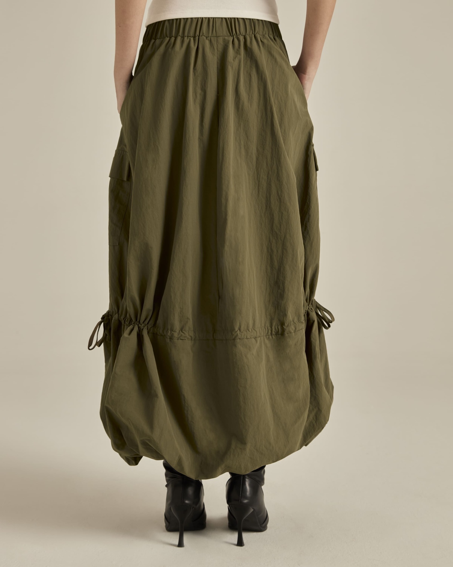 Army Green Balloon Skirt