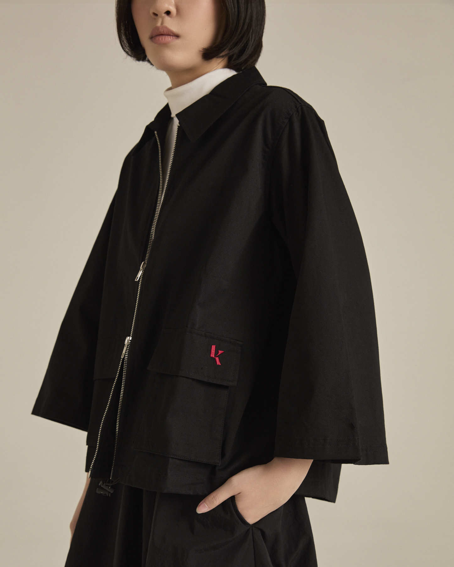 Black Double Zipper Jacket