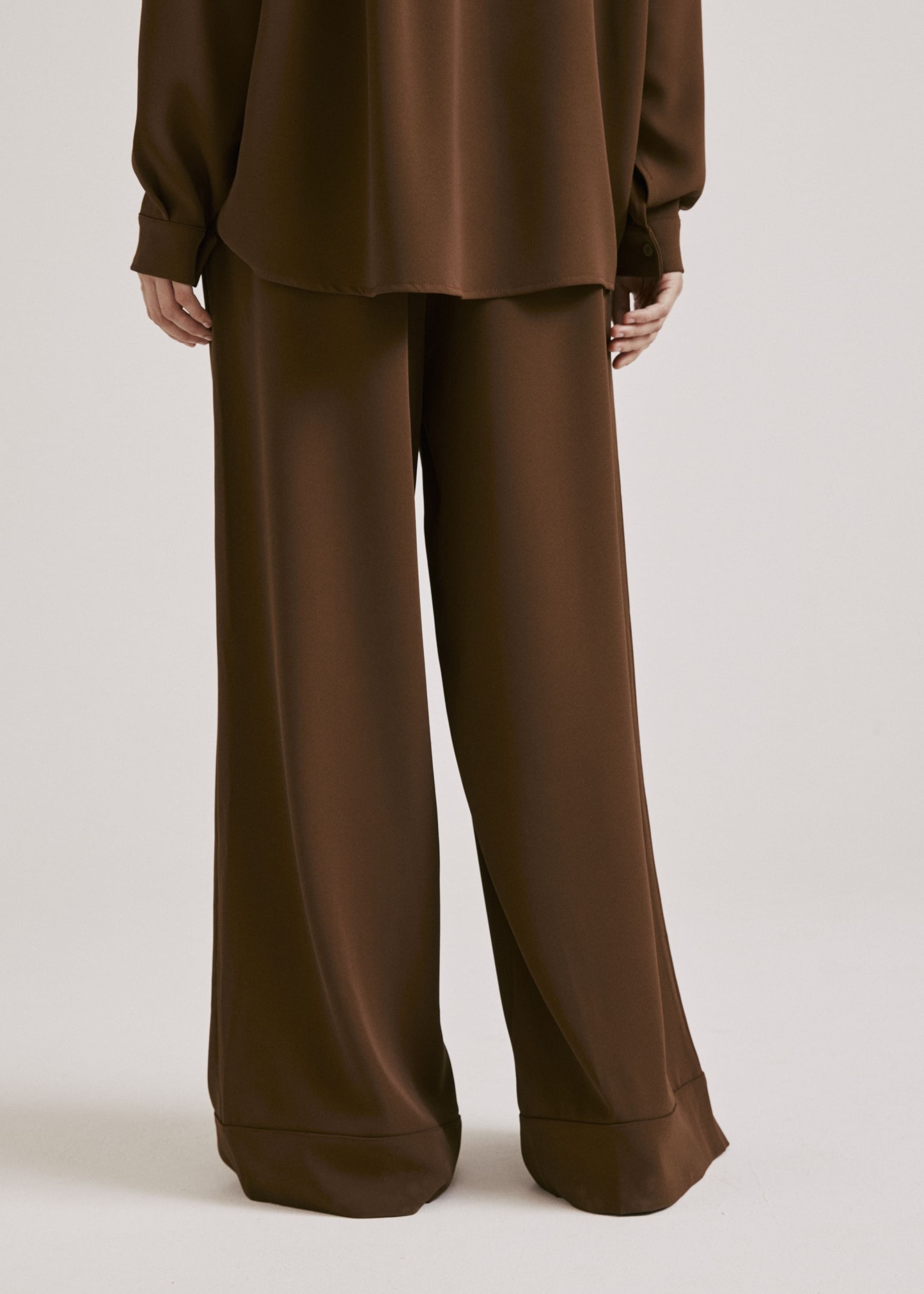 Nadya Deep Brown Monogram Loose Pants