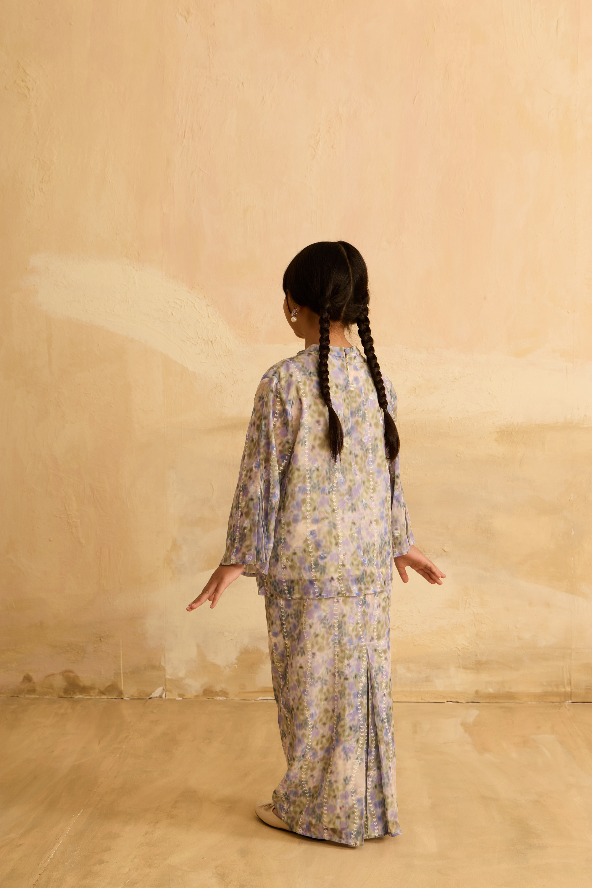 Mini Inara Purple Flora Kurung