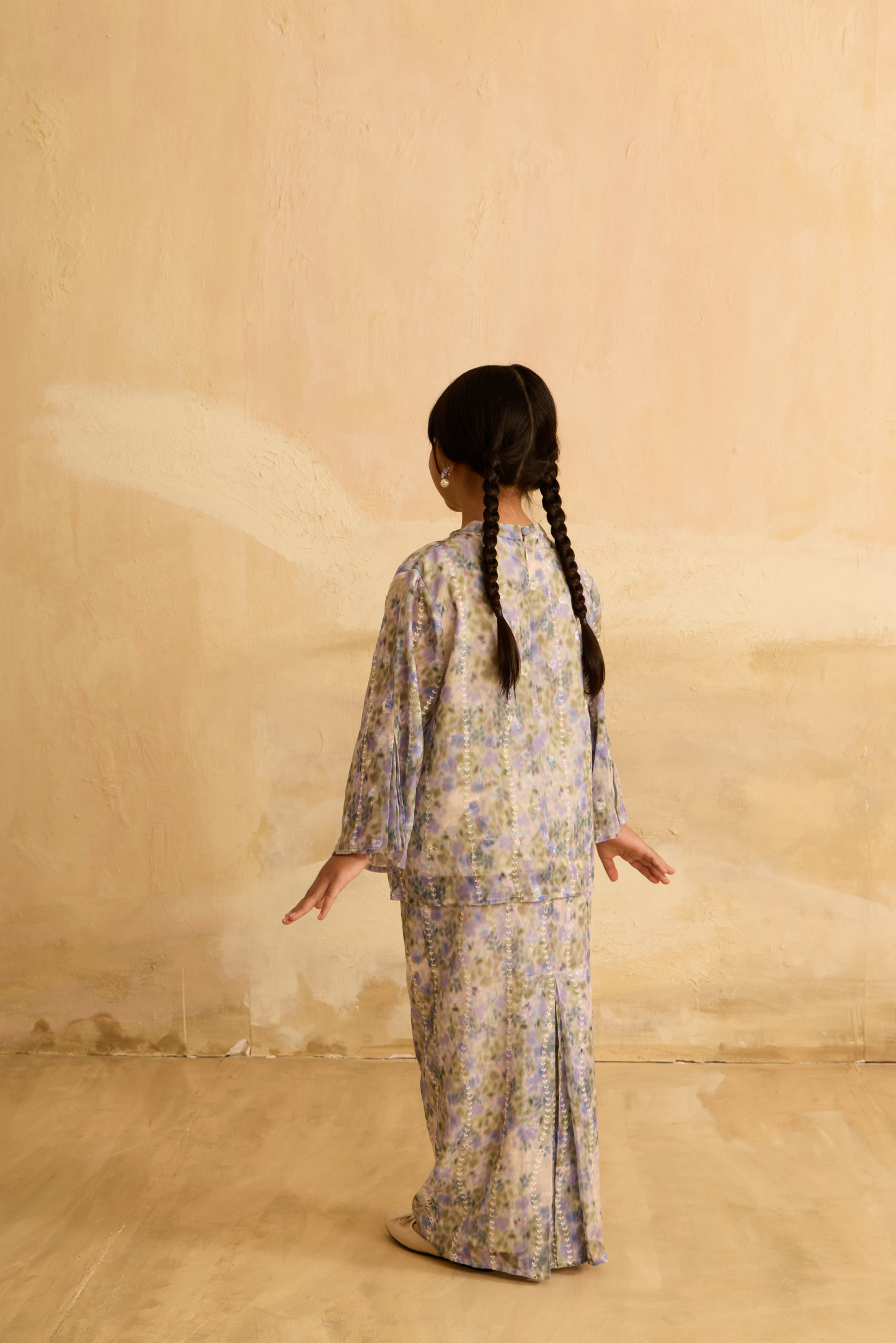 Mini Inara Purple Flora Kurung